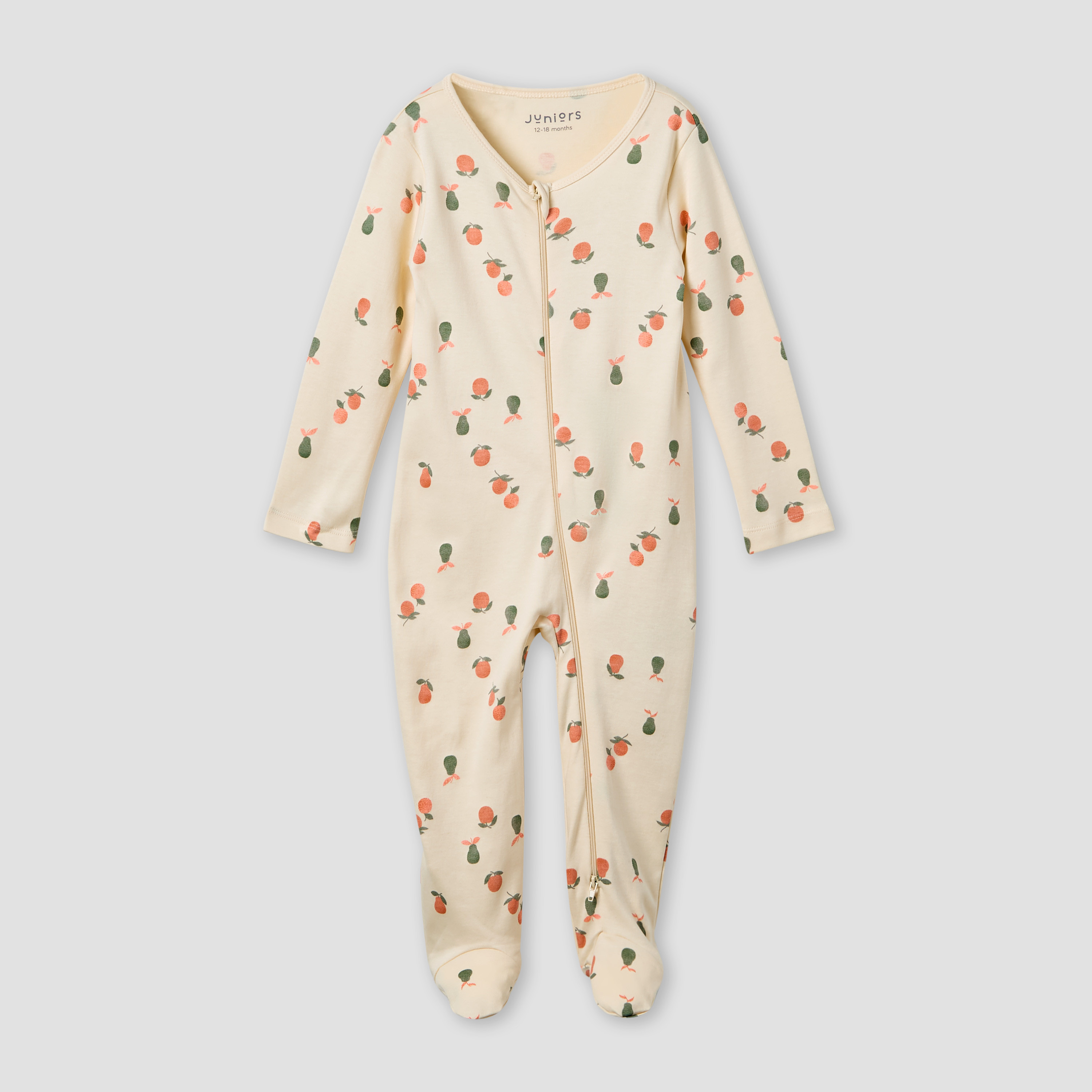 Juniors Crew Neck Sleepsuit with Bib - Cotton - Long Sleeves-baby-girls-clothing-nightwear-sleepsuits-image-3
