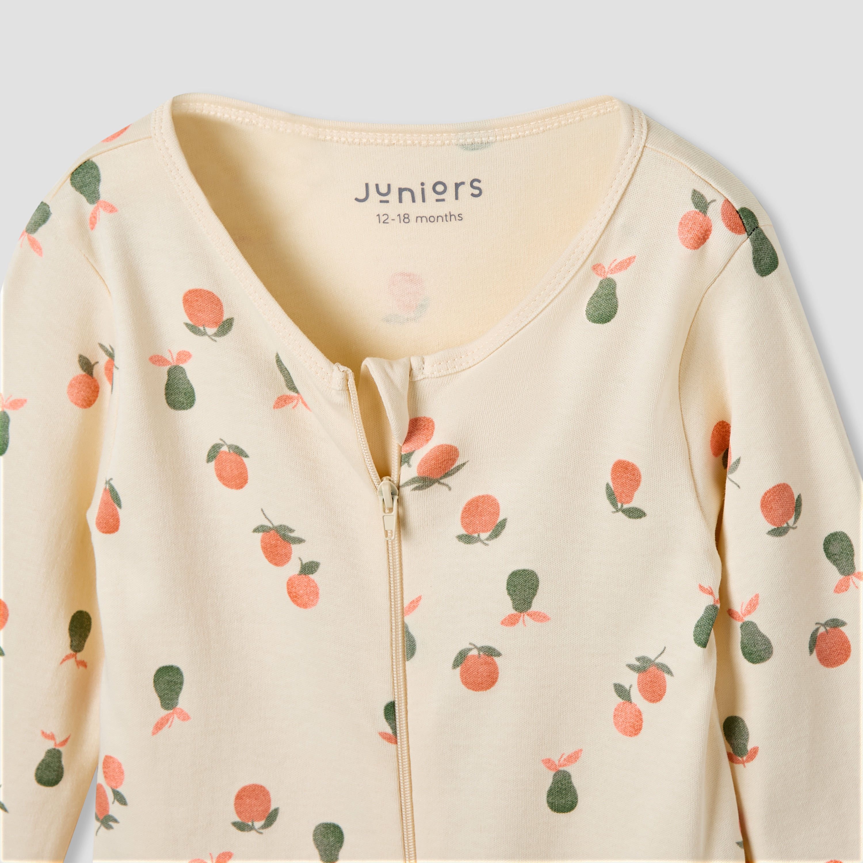 Juniors Crew Neck Sleepsuit with Bib - Cotton - Long Sleeves-baby-girls-clothing-nightwear-sleepsuits-image-5