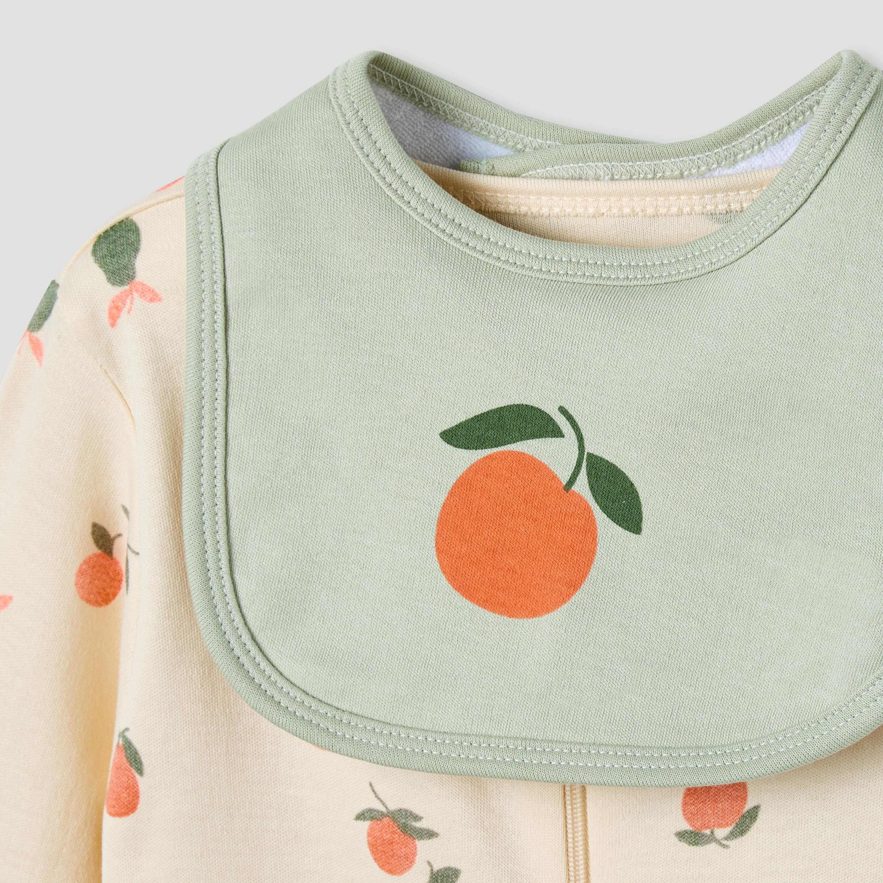 Juniors Crew Neck Sleepsuit with Bib - Cotton - Long Sleeves-baby-girls-clothing-nightwear-sleepsuits-image-7