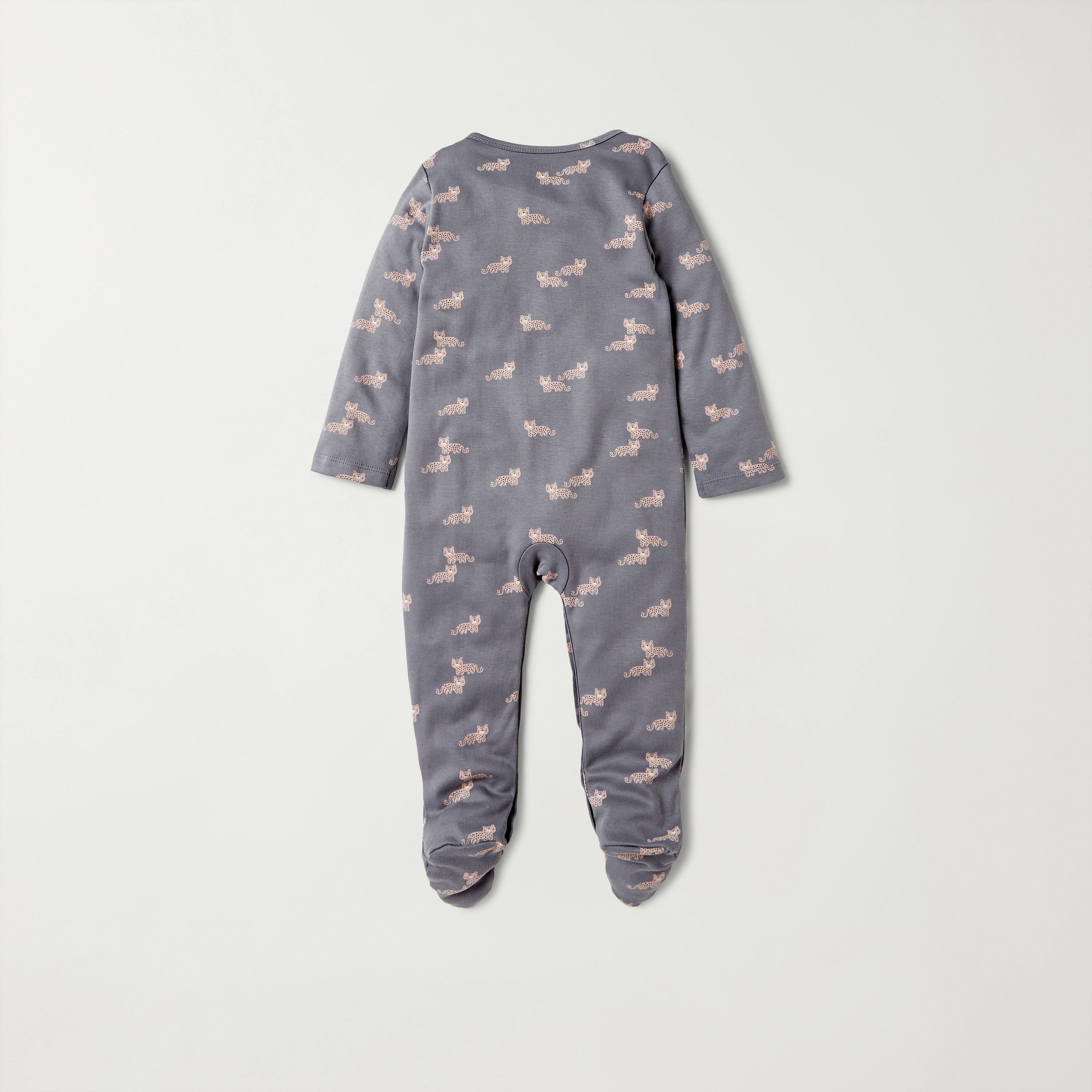 Juniors All-Over Leopard Print Closed Feet Sleepsuit with Long Sleeves-baby-boys-clothing-nightwear-sleepsuits-image-2