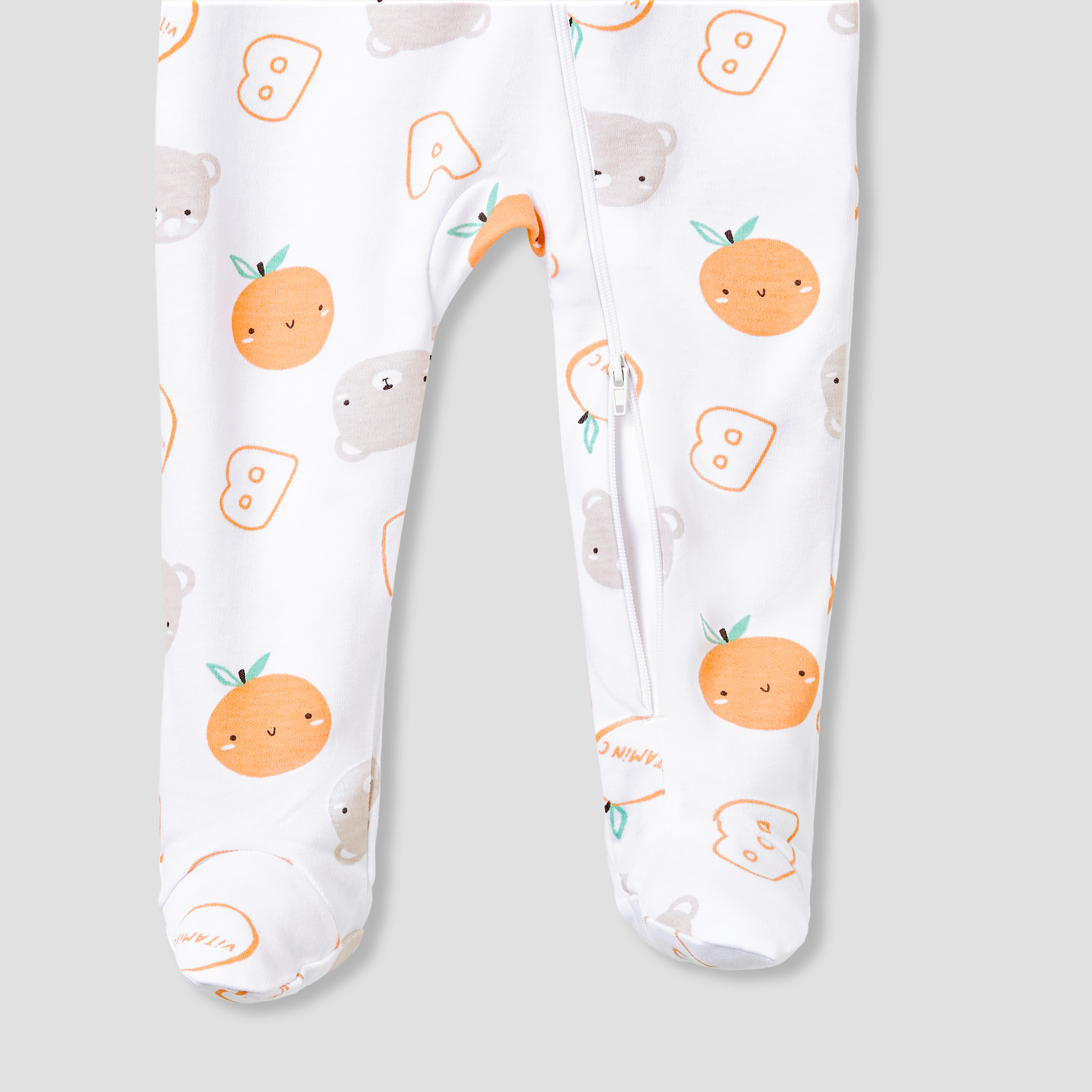 Juniors Round Neck Footed Sleepsuit with Fun Print - Cotton - Long Sleeves-baby-boys-clothing-nightwear-sleepsuits-image-4