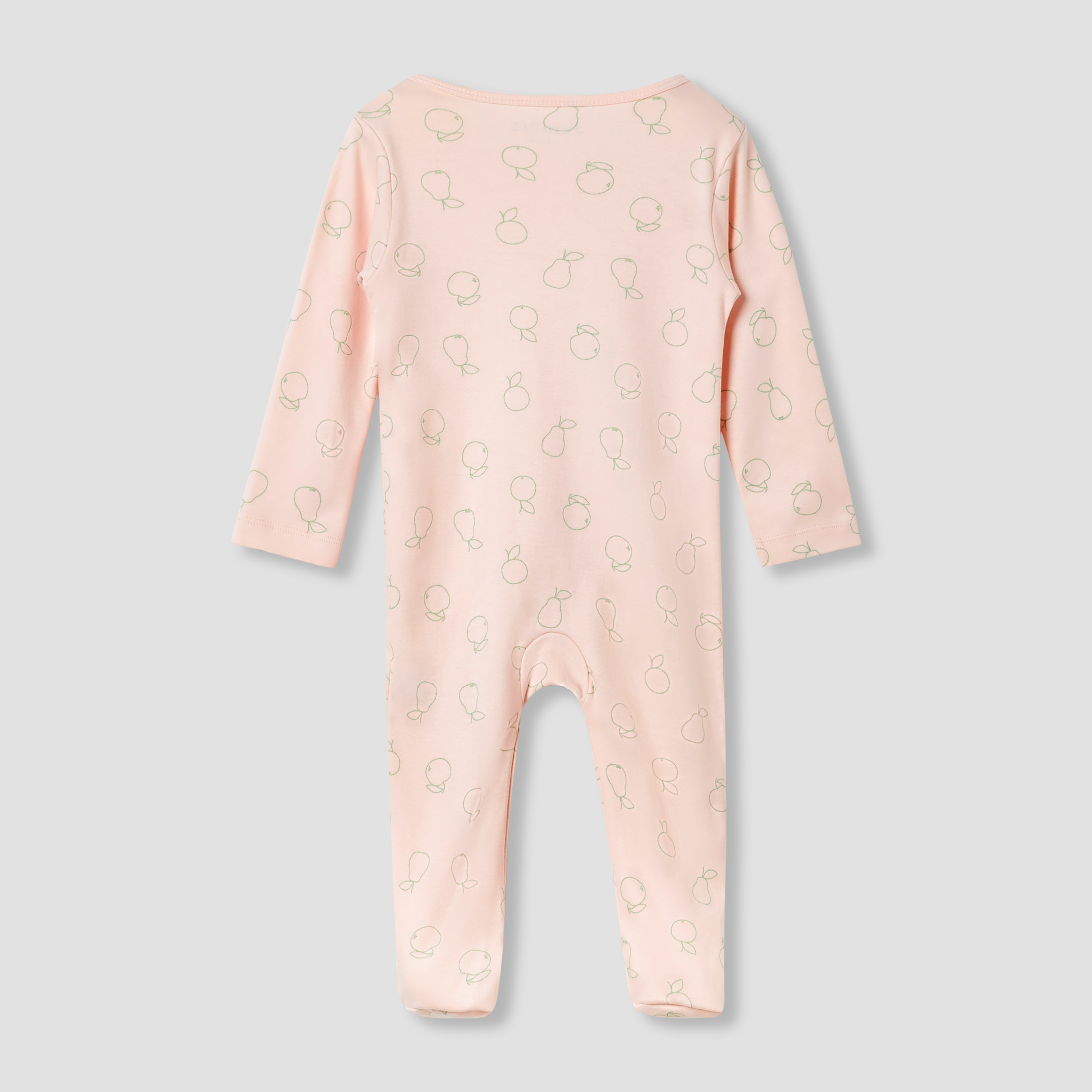 Juniors Round Neck Sleepsuit with Closed Feet - Cotton - Long Sleeves-baby-girls-clothing-nightwear-sleepsuits-image-2