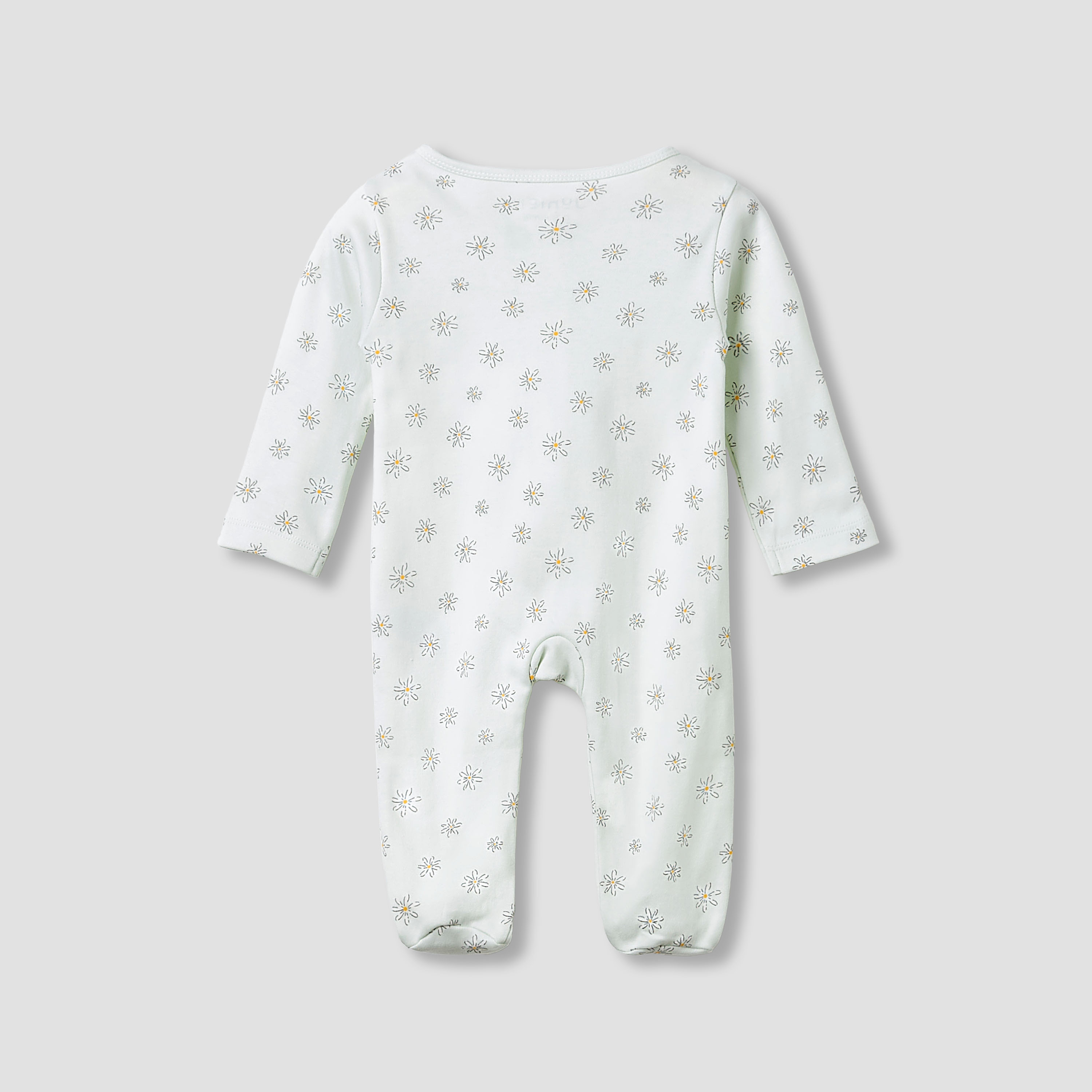 Juniors Round Neck Footed Sleepsuit with Floral Print - Cotton - Long Sleeves-baby-girls-clothing-nightwear-sleepsuits-image-2