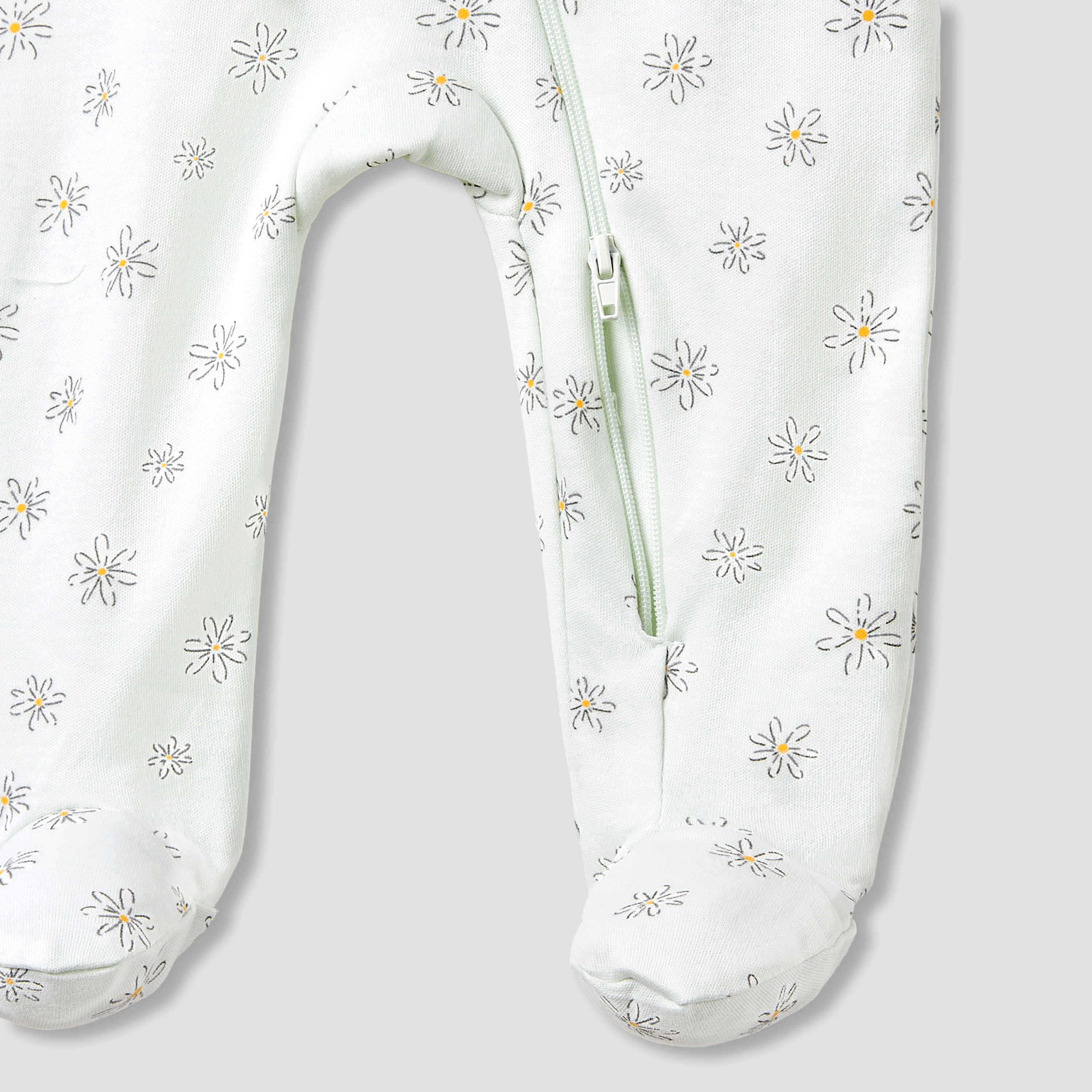 Juniors Round Neck Footed Sleepsuit with Floral Print - Cotton - Long Sleeves-baby-girls-clothing-nightwear-sleepsuits-image-4