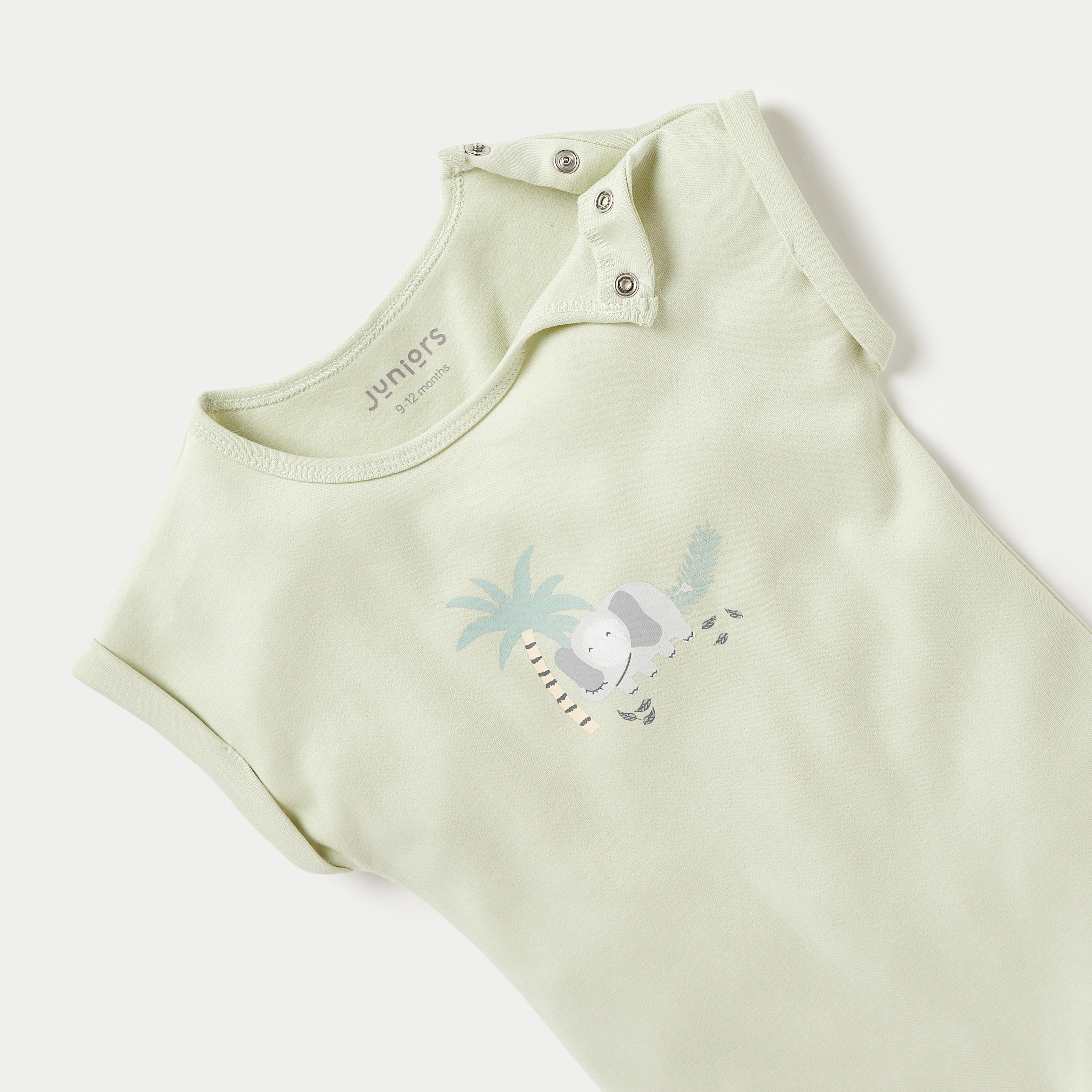 أفرول بأزرار إغلاق وطبعات فيل من جونيورز-baby-boys-clothing-rompers-image-2