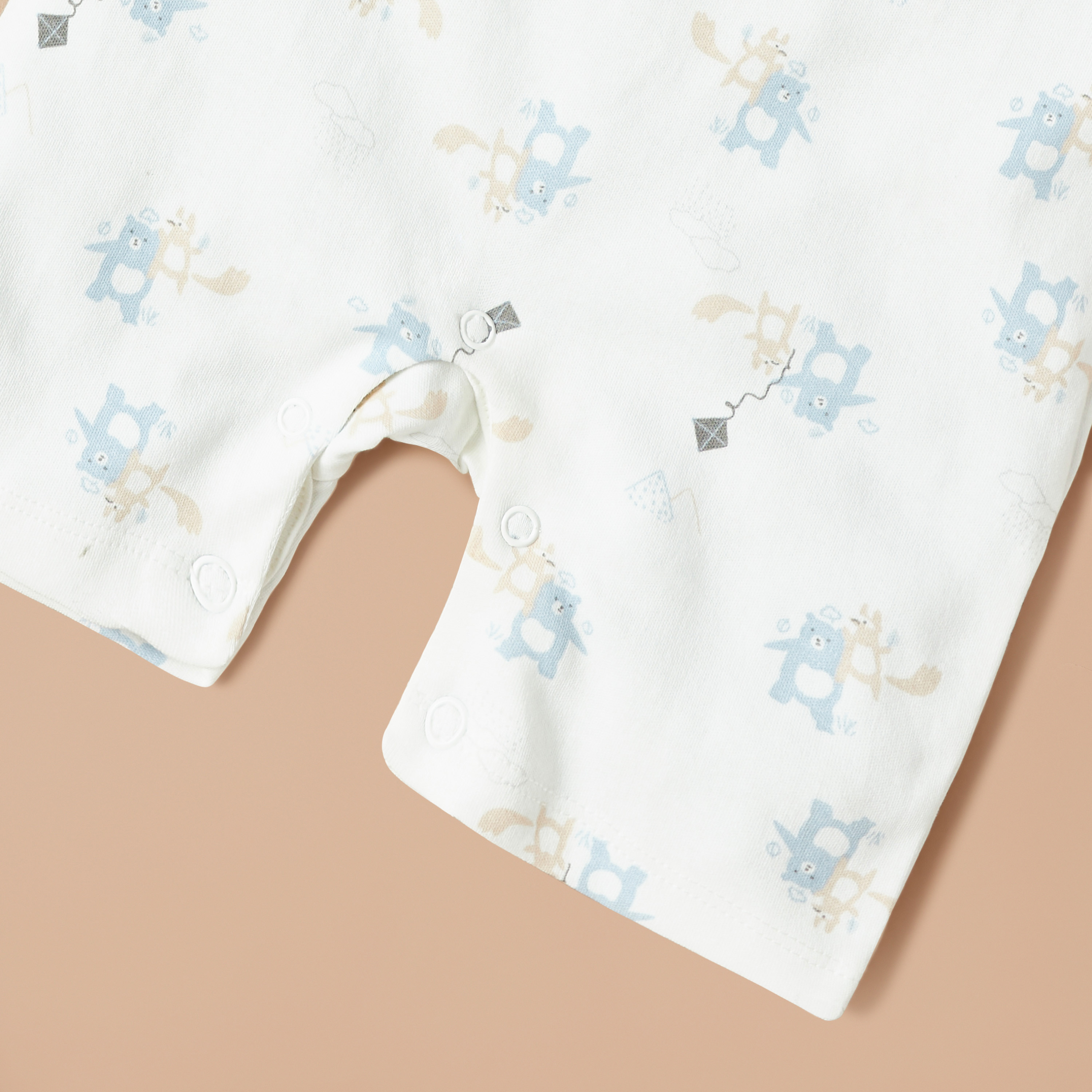 Juniors All-Over Bear Print Romper with Cap Sleeves-baby-boys-clothing-winterwear-rompers-image-4