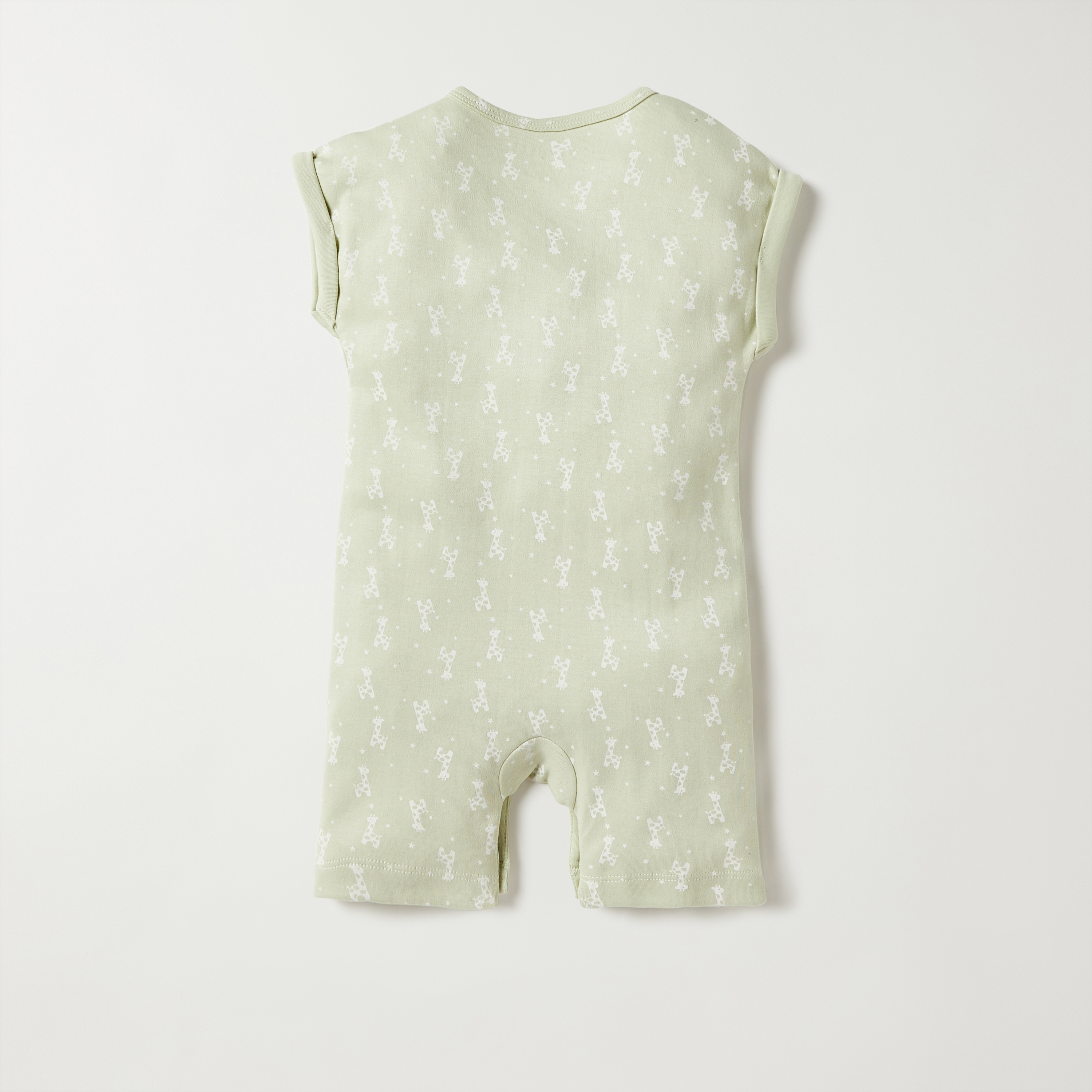 Juniors All-Over Giraffe Print Romper with Cap Sleeves-baby-boys-clothing-winterwear-rompers-image-2