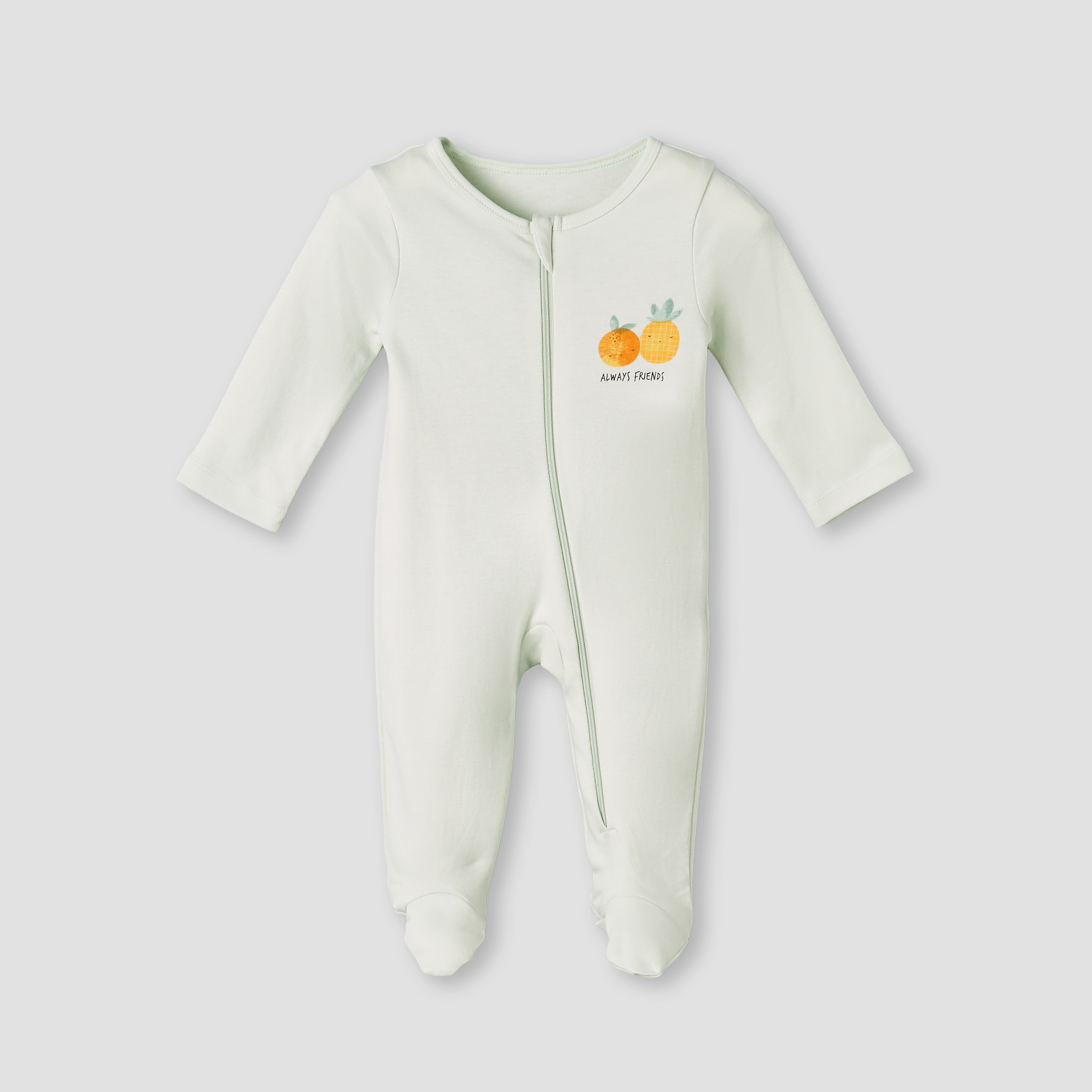 Pack of 3 Juniors Cotton Round Neck Long Sleeves Sleepsuit with Zip Closure-baby-girls-clothing-nightwear-sleepsuits-image-3