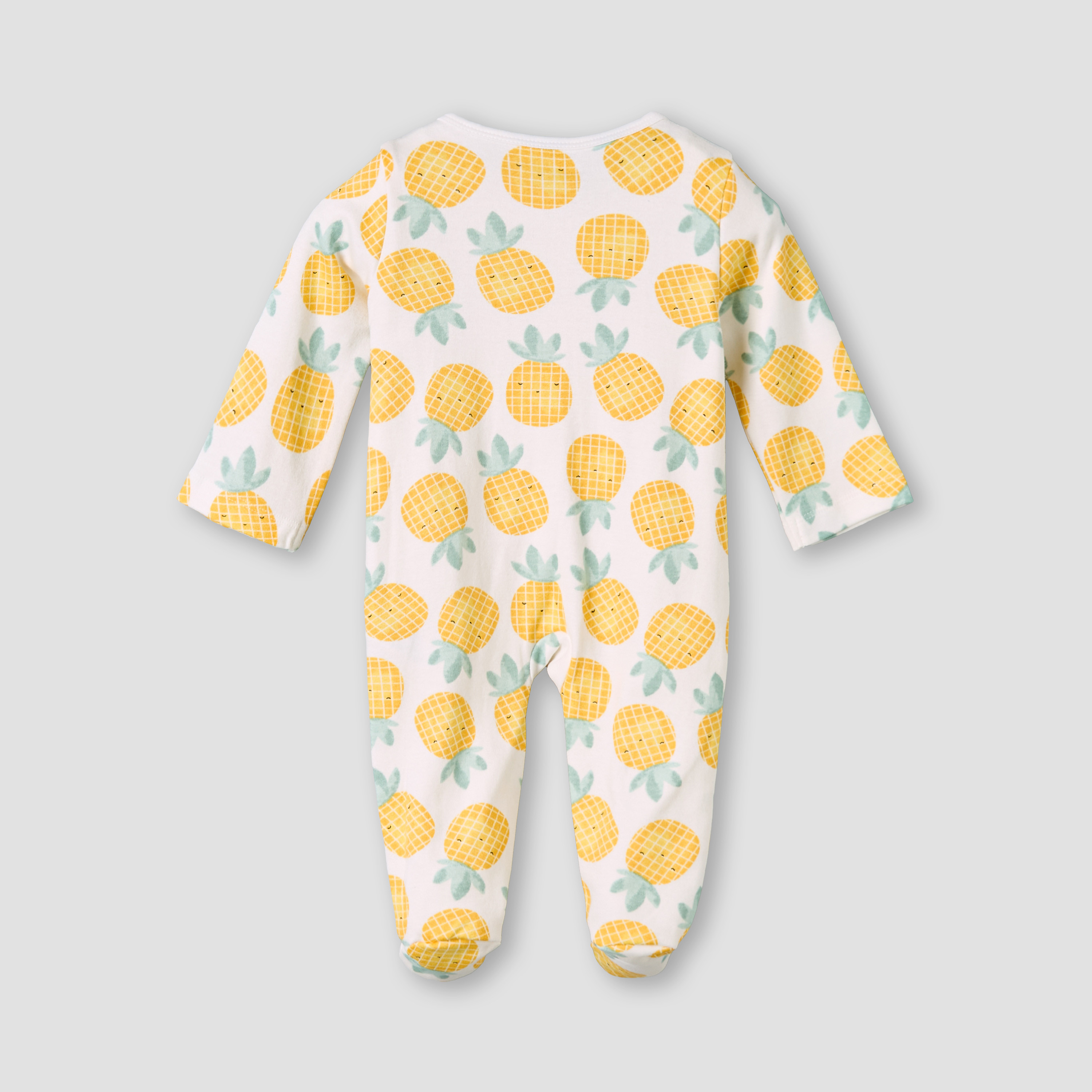Pack of 3 Juniors Cotton Round Neck Long Sleeves Sleepsuit with Zip Closure-baby-girls-clothing-nightwear-sleepsuits-image-8