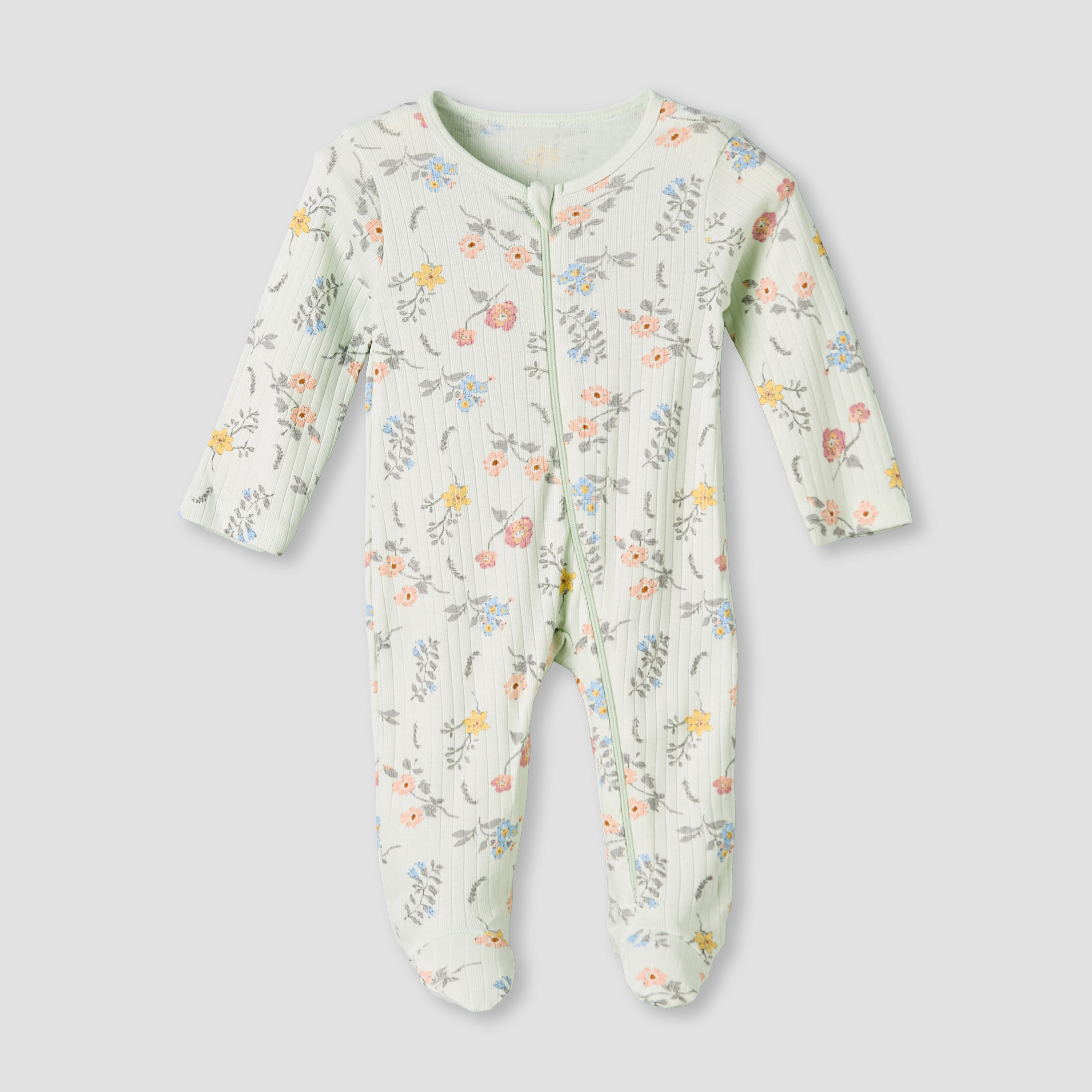 Pack of 3 Juniors Cotton Round Neck Long Sleeves Sleepsuit with Zip Closure-baby-girls-clothing-nightwear-sleepsuits-image-4