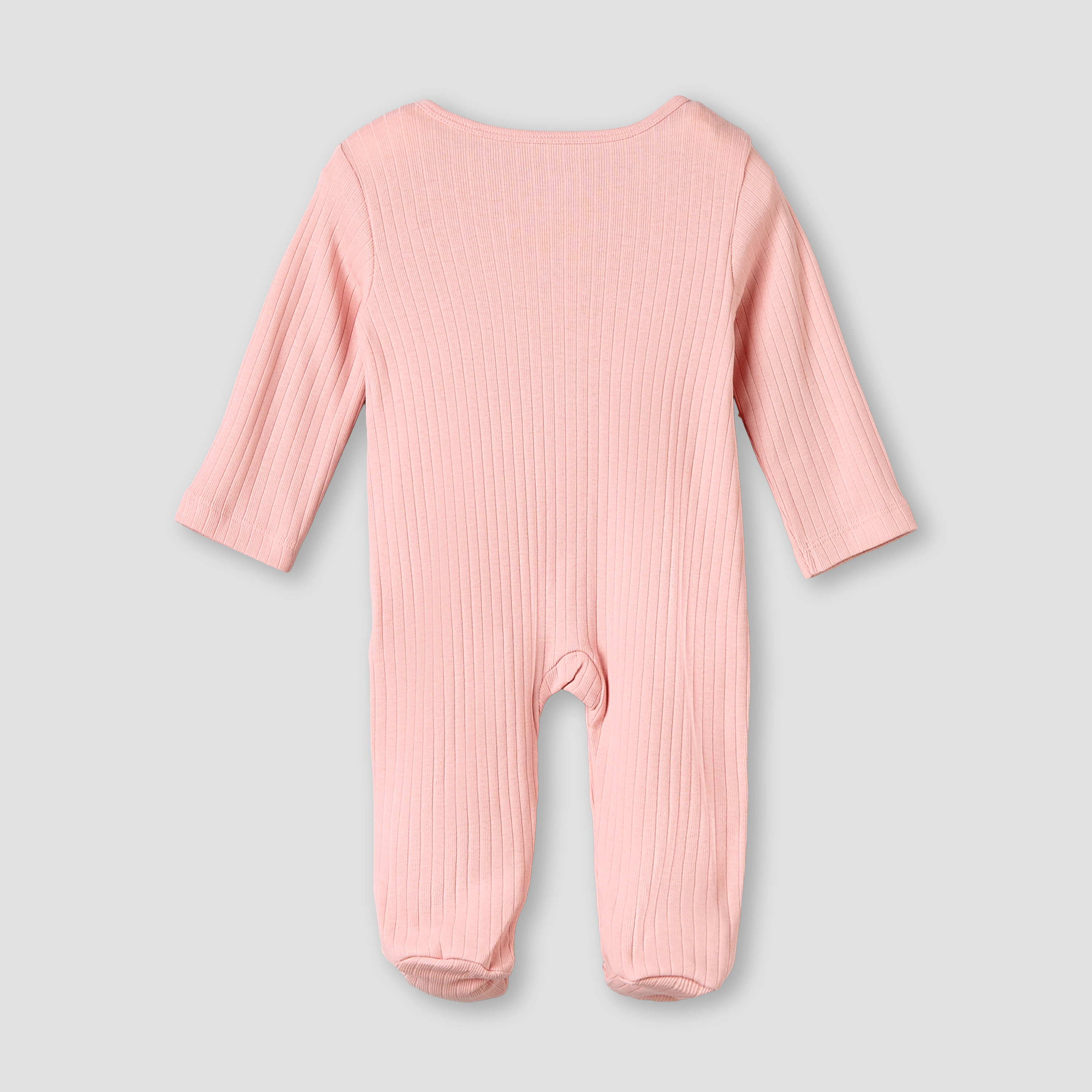 Pack of 3 Juniors Cotton Round Neck Long Sleeves Sleepsuit with Zip Closure-baby-girls-clothing-nightwear-sleepsuits-image-6