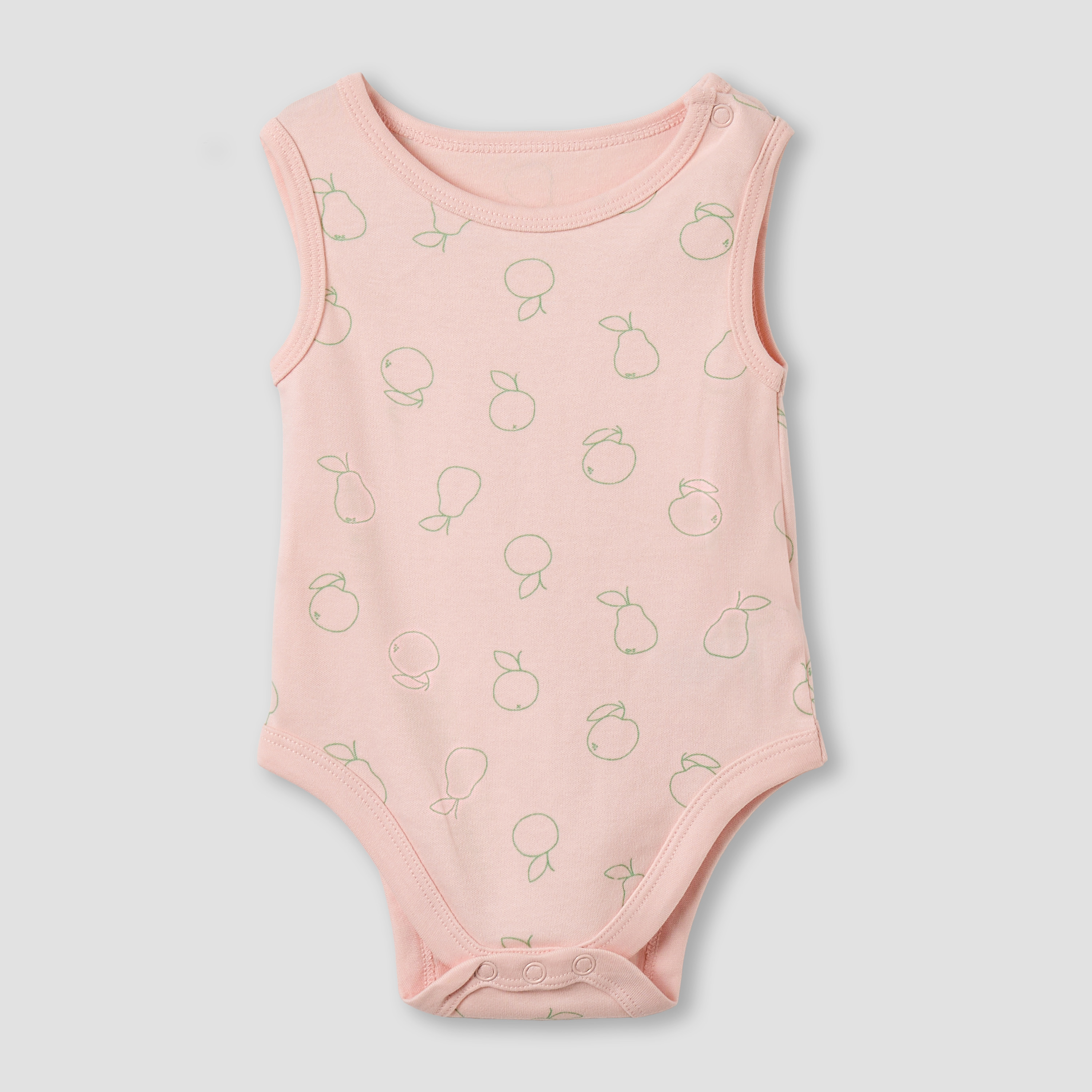Pack of 5 Juniors Cotton Round Neck Sleeveless Bodysuit with Fruit Print-baby-girls-clothing-multipacks-image-5