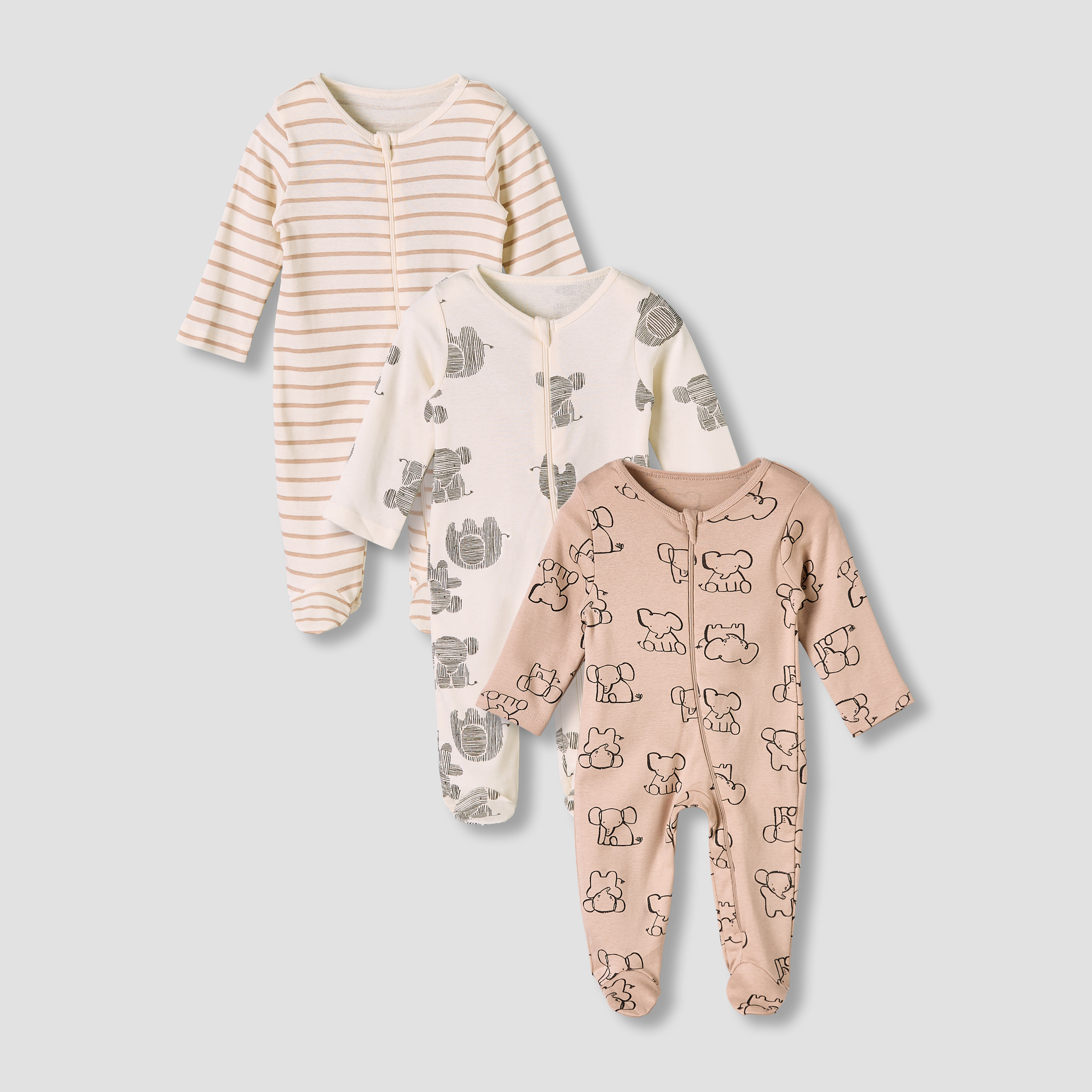 Pack of 3 Juniors Round Neck Long Sleeves Sleepsuit with Print-promo_babyshop_Buy2for115_QAT130126-image-1
