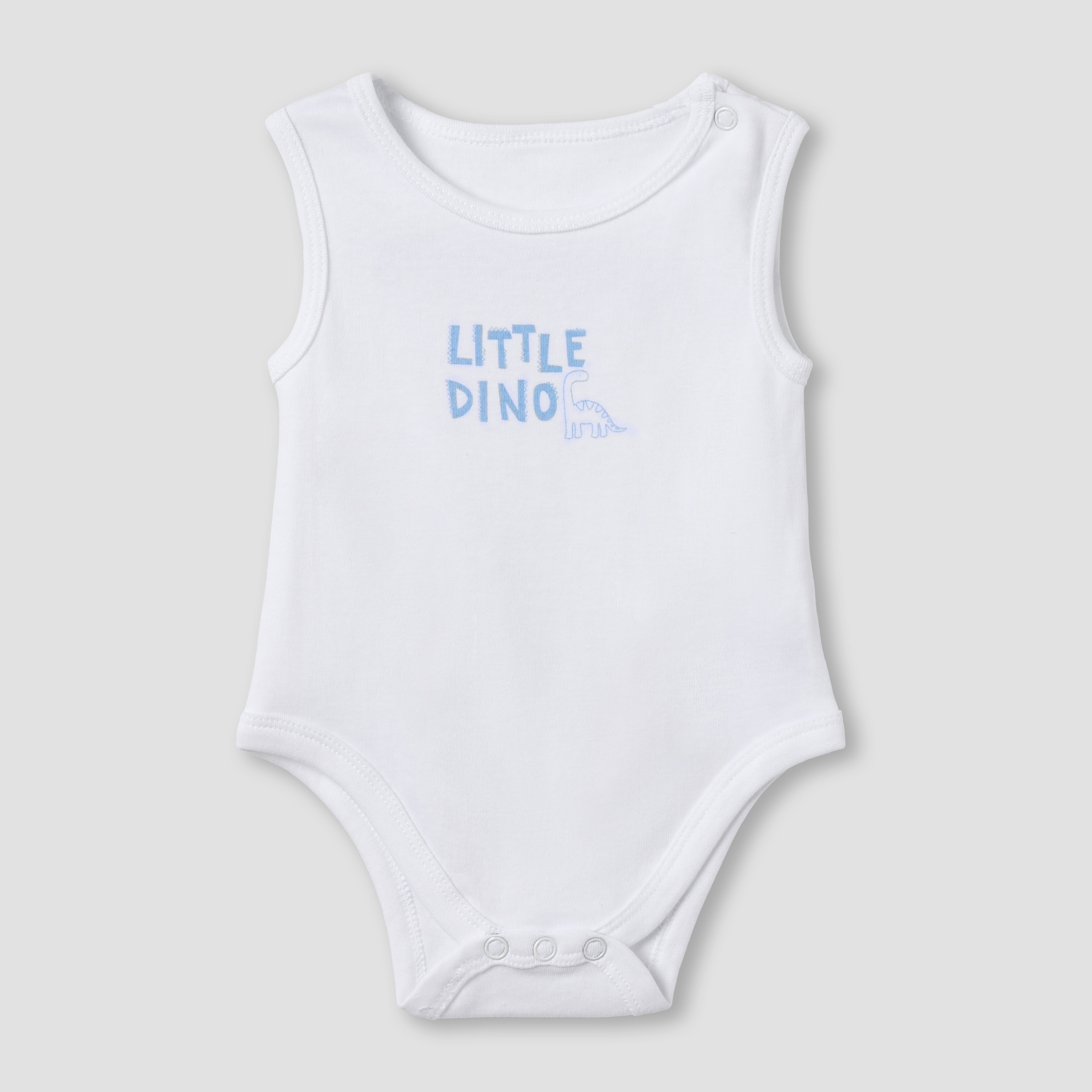 Pack of 5 Juniors Cotton Round Neck Sleeveless Bodysuit with Dinosaur Print-baby-boys-clothing-multipacks-image-3