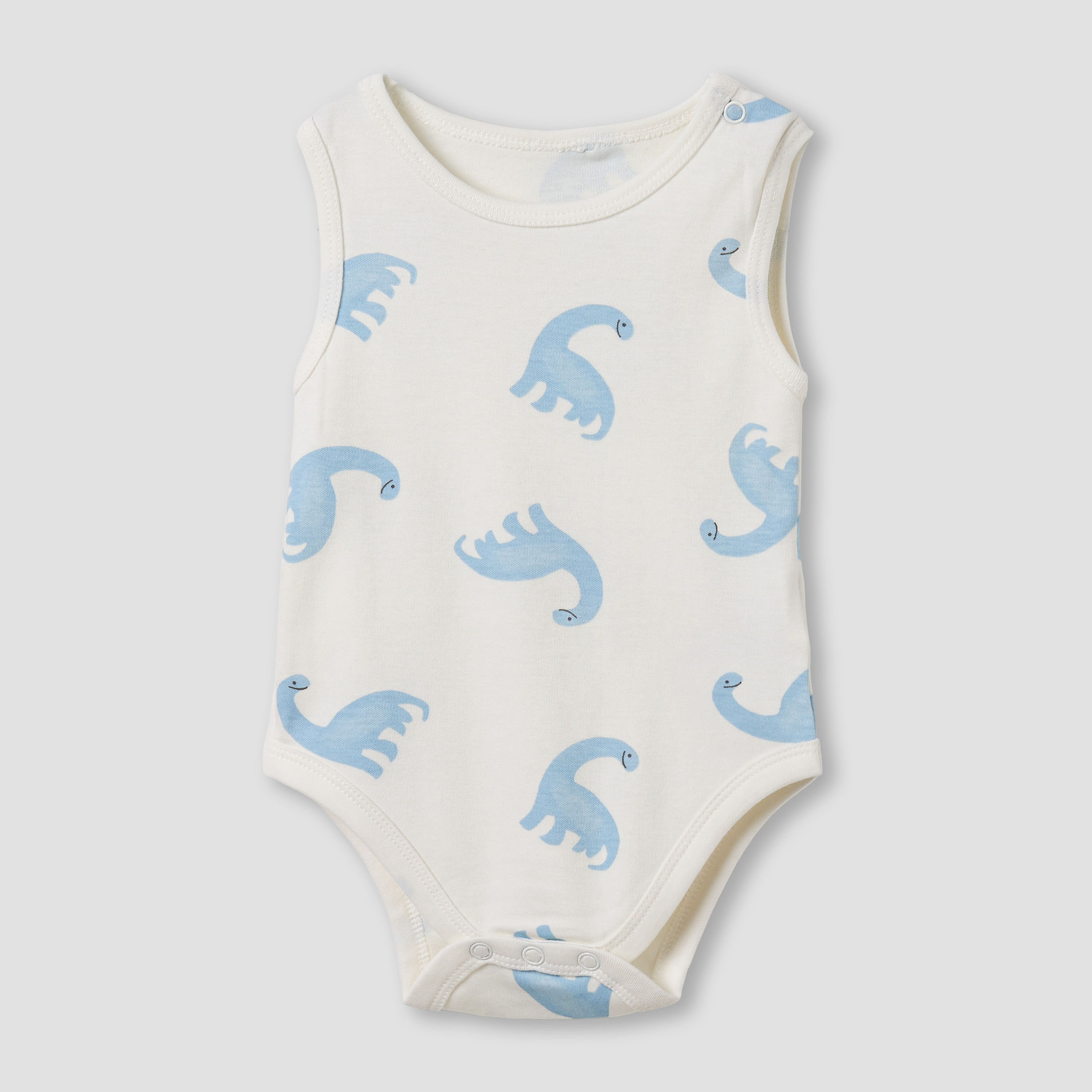 Pack of 5 Juniors Cotton Round Neck Sleeveless Bodysuit with Dinosaur Print-baby-boys-clothing-multipacks-image-4