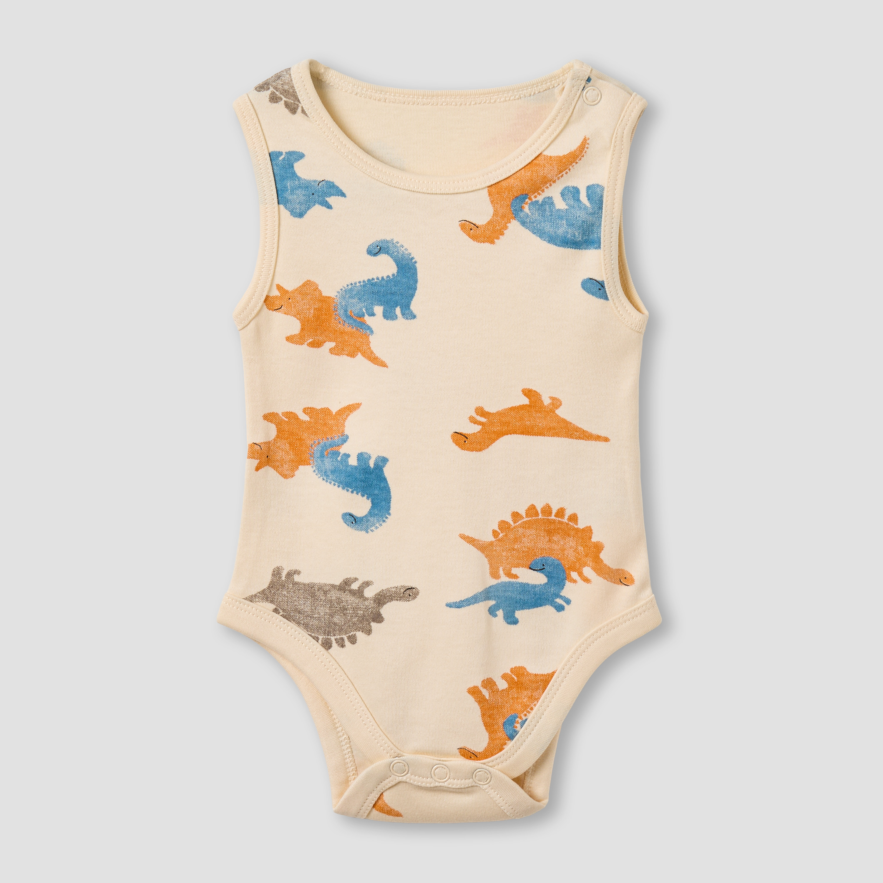 Pack of 5 Juniors Cotton Round Neck Sleeveless Bodysuit with Dinosaur Print-baby-boys-clothing-multipacks-image-6