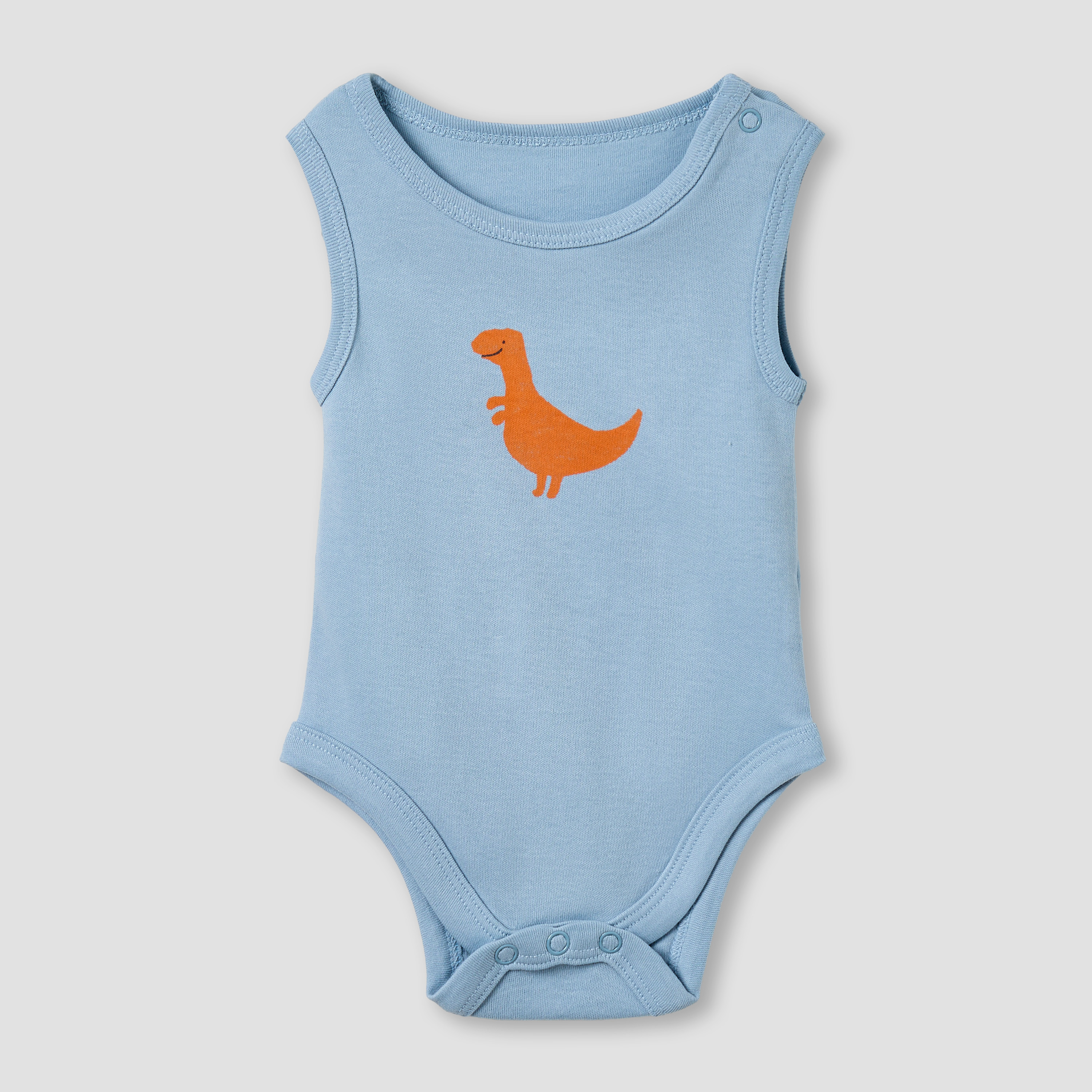 Pack of 5 Juniors Cotton Round Neck Sleeveless Bodysuit with Dinosaur Print-baby-boys-clothing-multipacks-image-7
