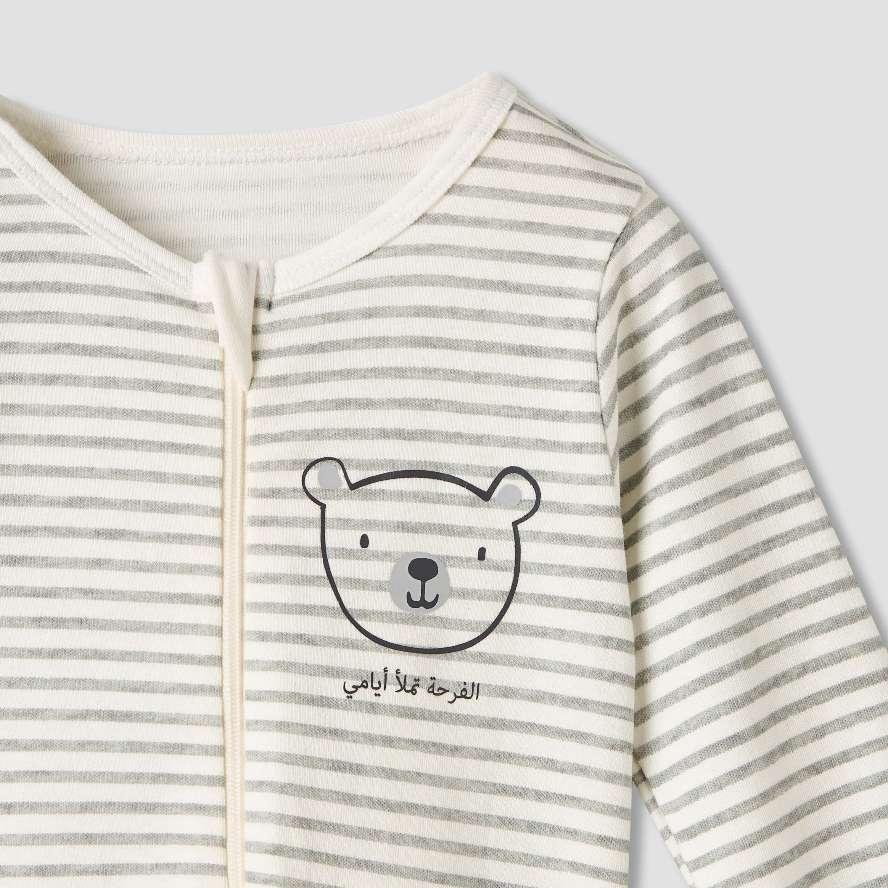 Juniors Assorted Sleepsuit with Long Sleeves and Zip Closure - Set of 5-baby-boys-clothing-nightwear-sleepsuits-image-7
