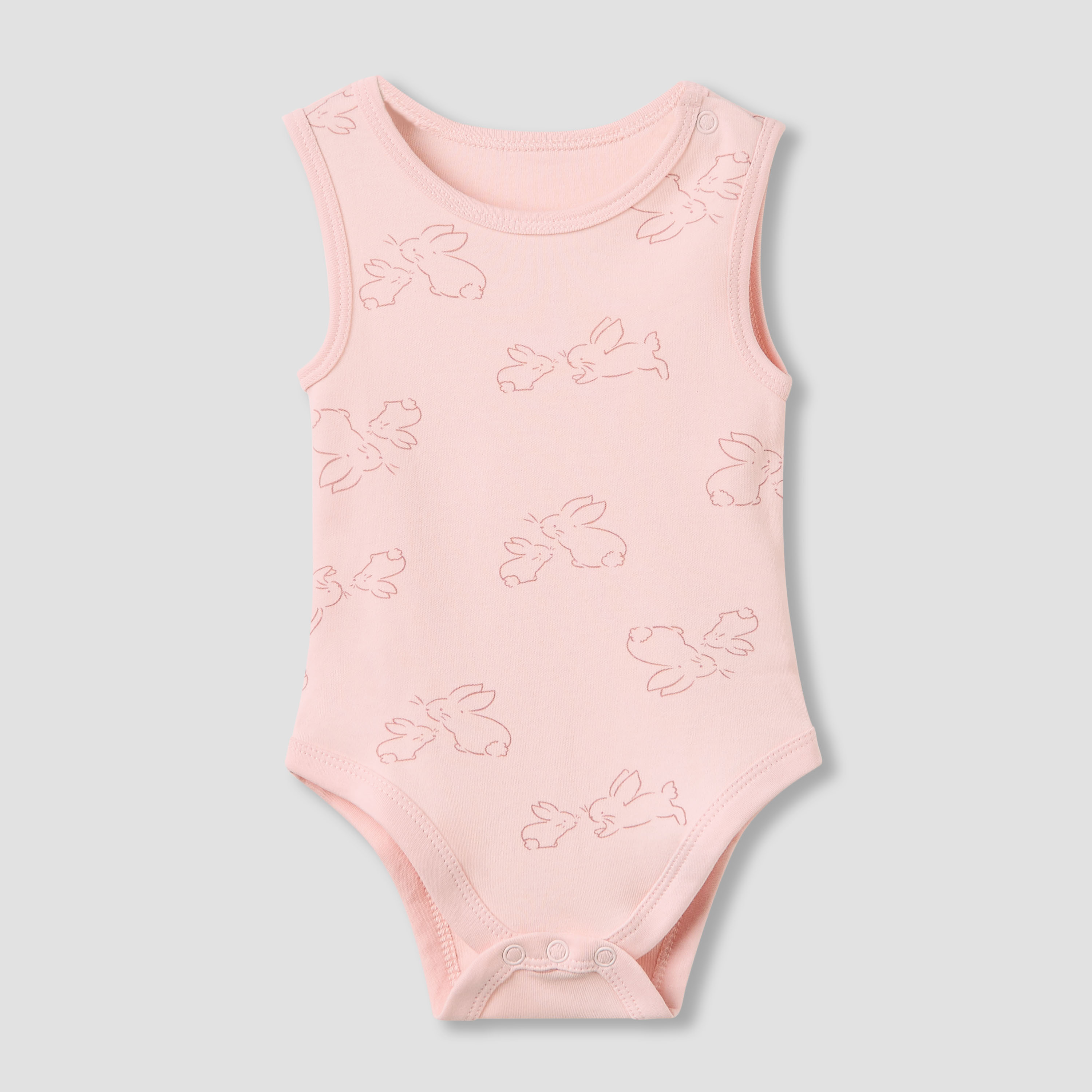 Juniors Round Neck Bodysuit with Snap Button Closure - Cotton - Sleeveless  - Set of 5-promo_babyshop_Buy2for115_UAE130126-image-2
