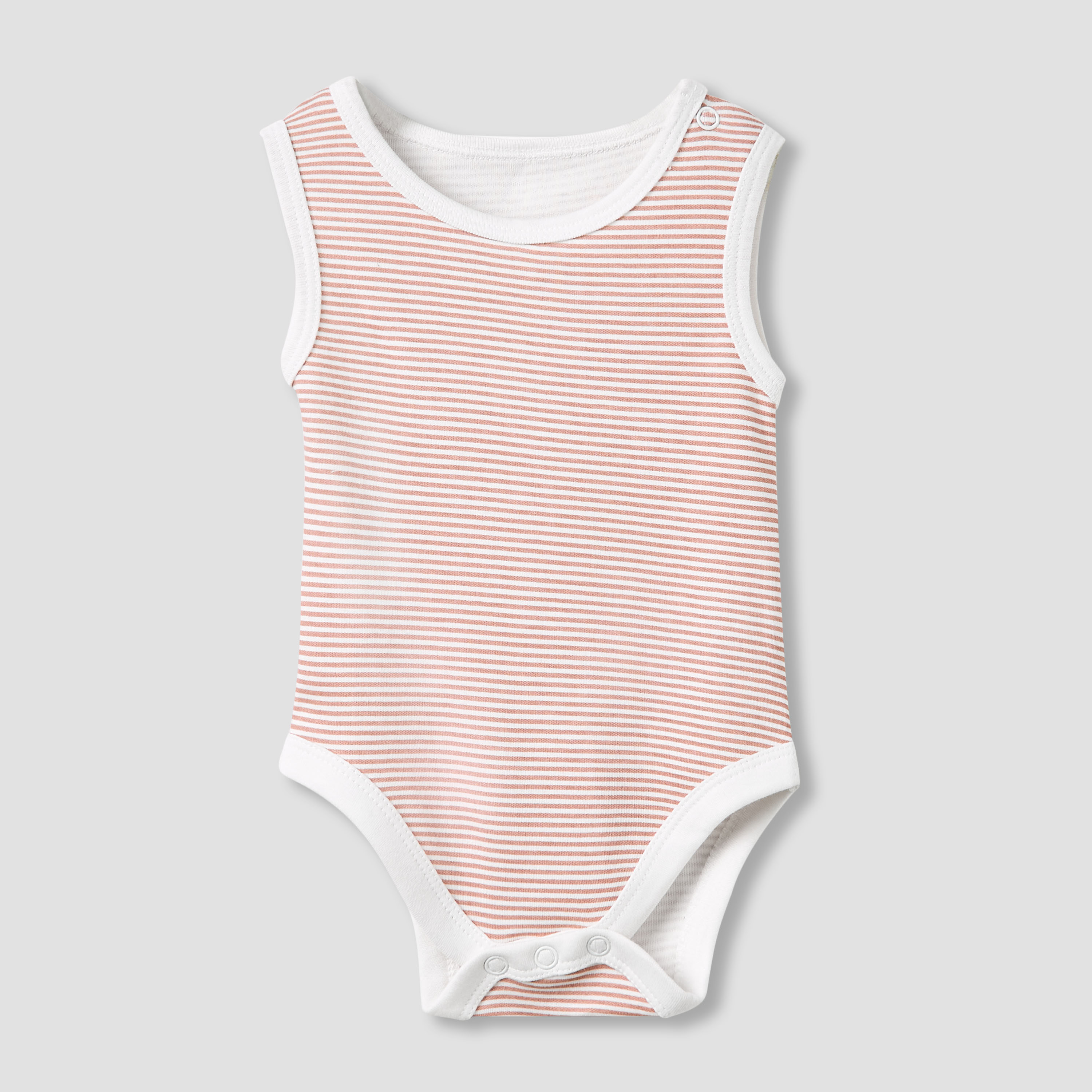 Juniors Round Neck Bodysuit with Snap Button Closure - Cotton - Sleeveless  - Set of 5-promo_babyshop_Buy2for115_UAE130126-image-3