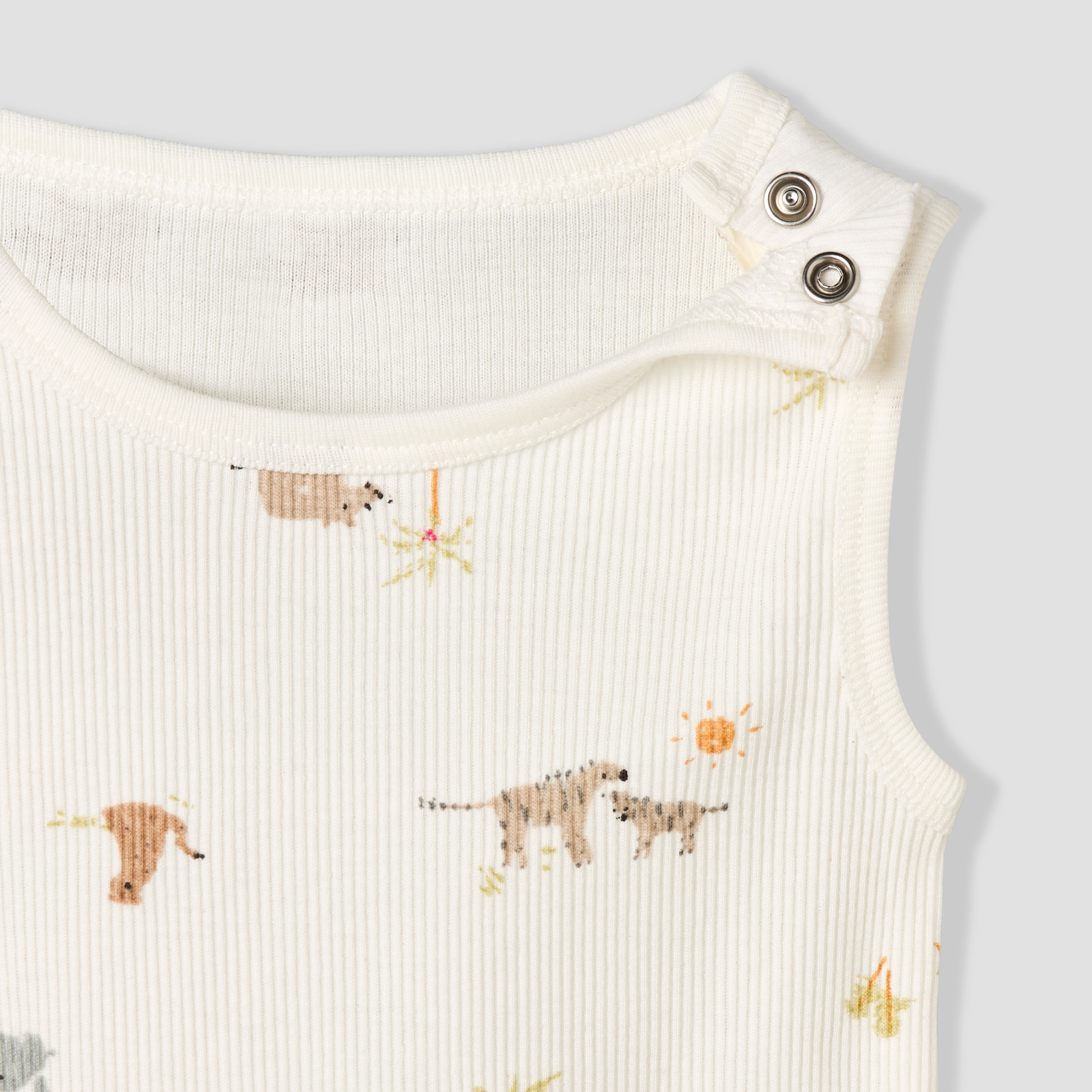 Pack of 5 Juniors Round Neck Sleeveless Bodysuit with Animal Print-baby-boys-clothing-bodysuits-image-14