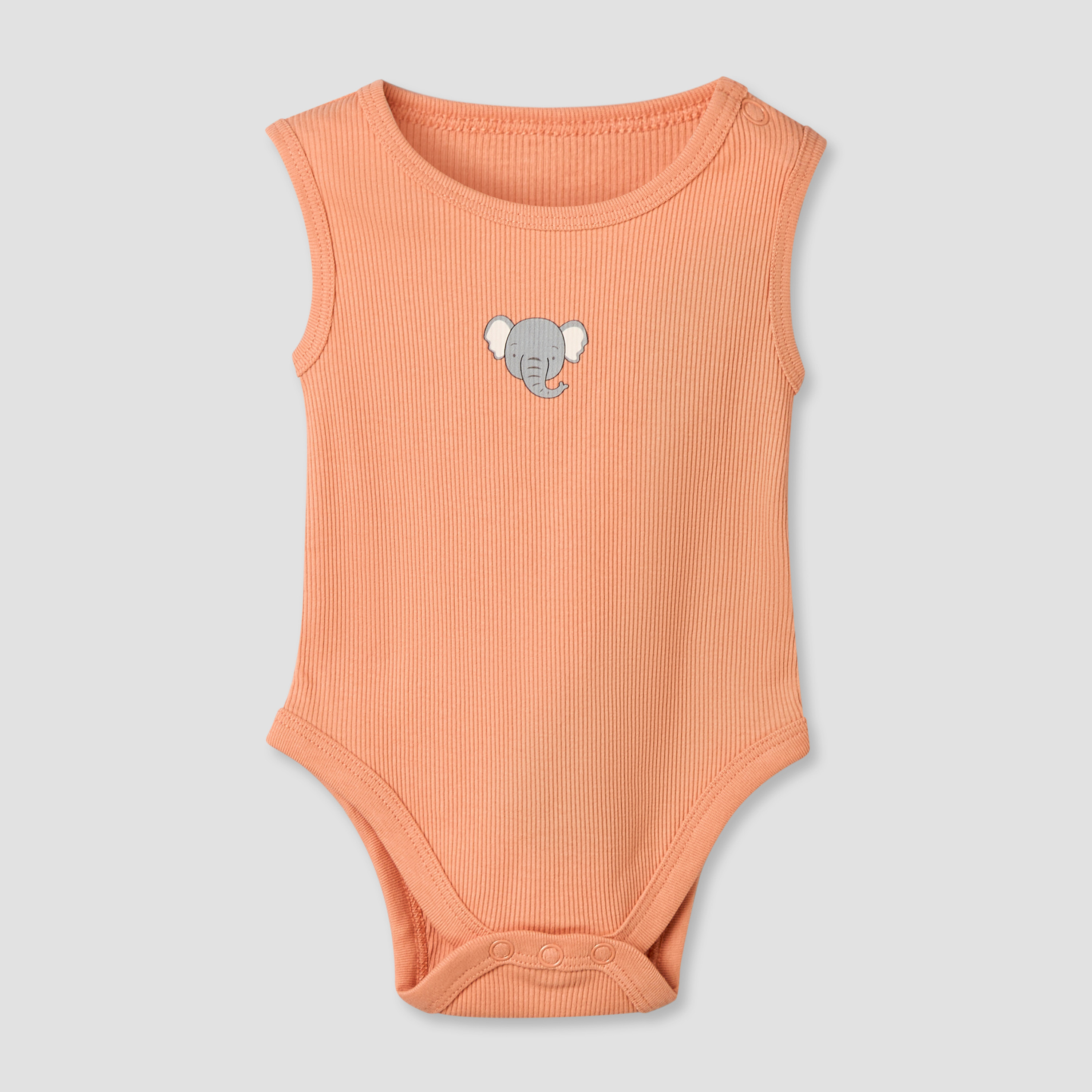 Pack of 5 Juniors Round Neck Sleeveless Bodysuit with Animal Print-baby-boys-clothing-bodysuits-image-3
