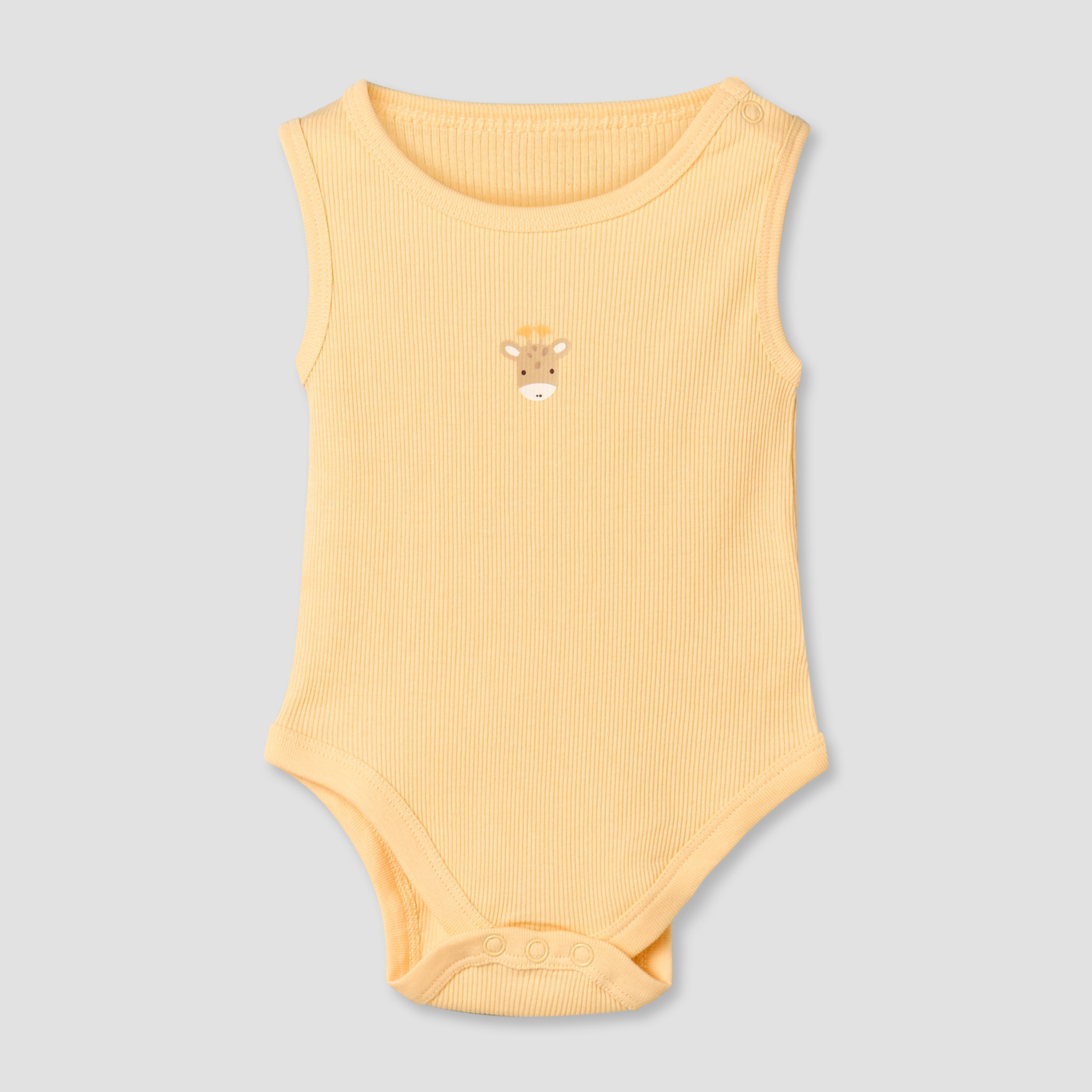 Pack of 5 Juniors Round Neck Sleeveless Bodysuit with Animal Print-baby-boys-clothing-bodysuits-image-7