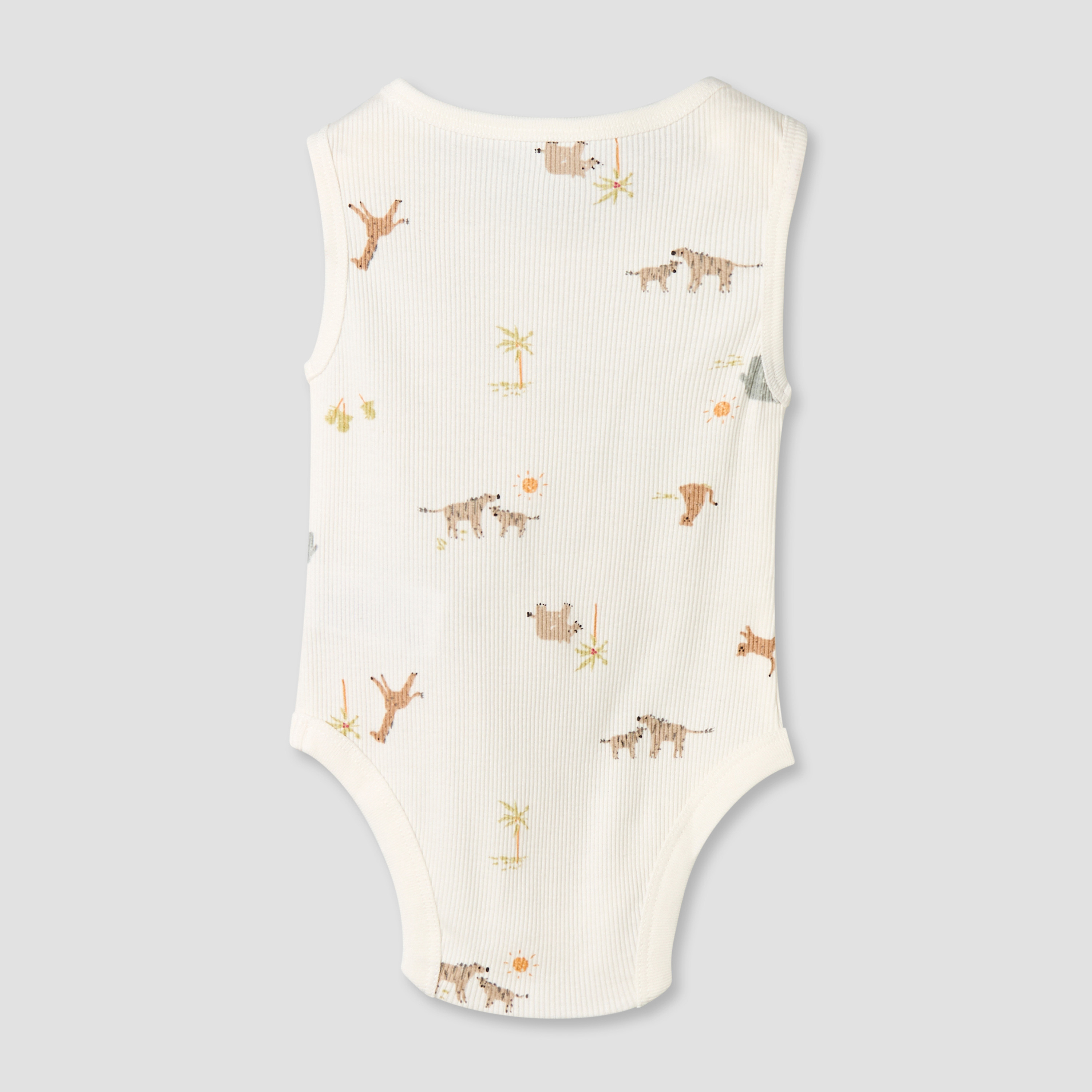 Pack of 5 Juniors Round Neck Sleeveless Bodysuit with Animal Print-baby-boys-clothing-bodysuits-image-9