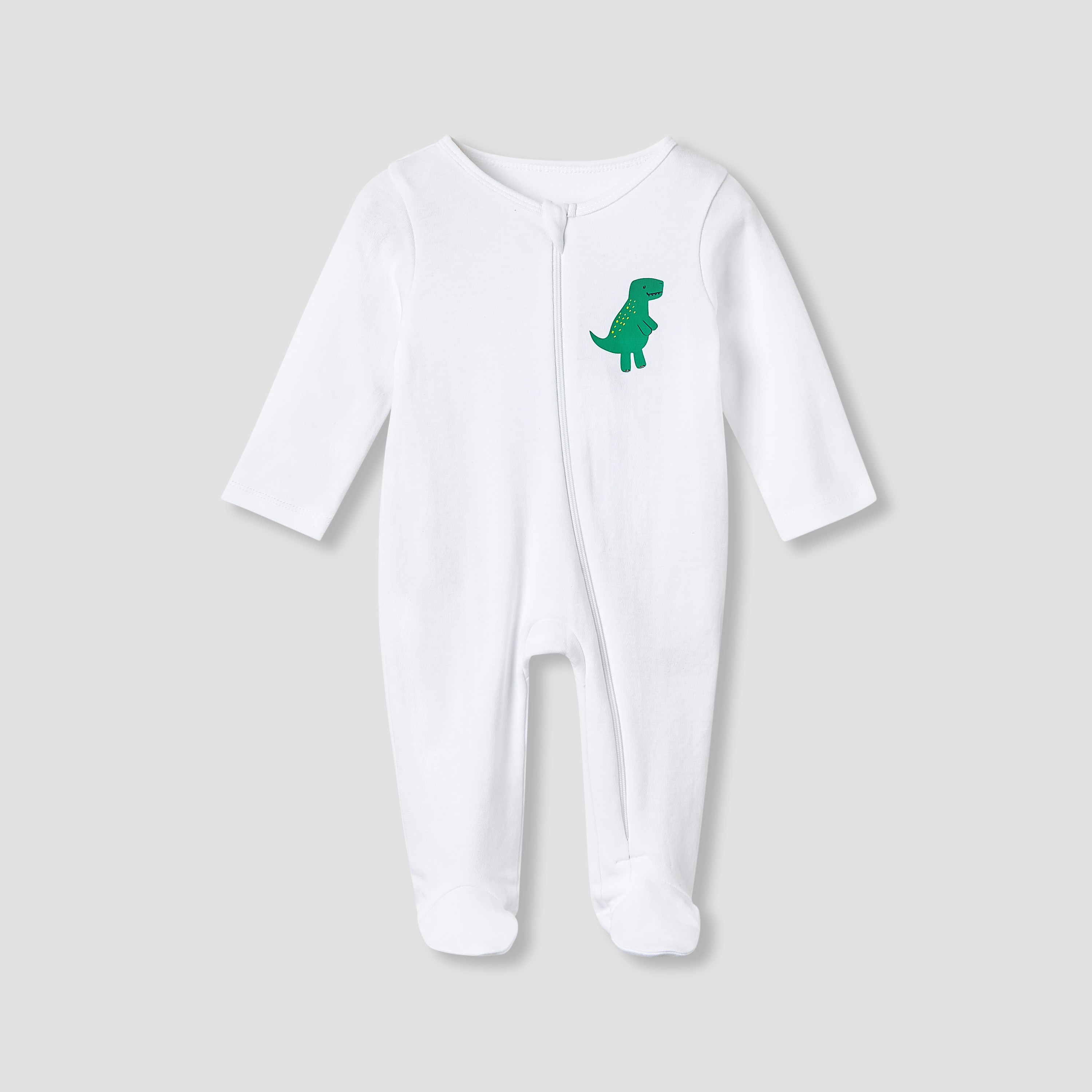 Juniors Crew Neck Sleepsuit with Print - Cotton - Long Sleeves - Set of 3-baby-girls-clothing-nightwear-sleepsuits-image-2