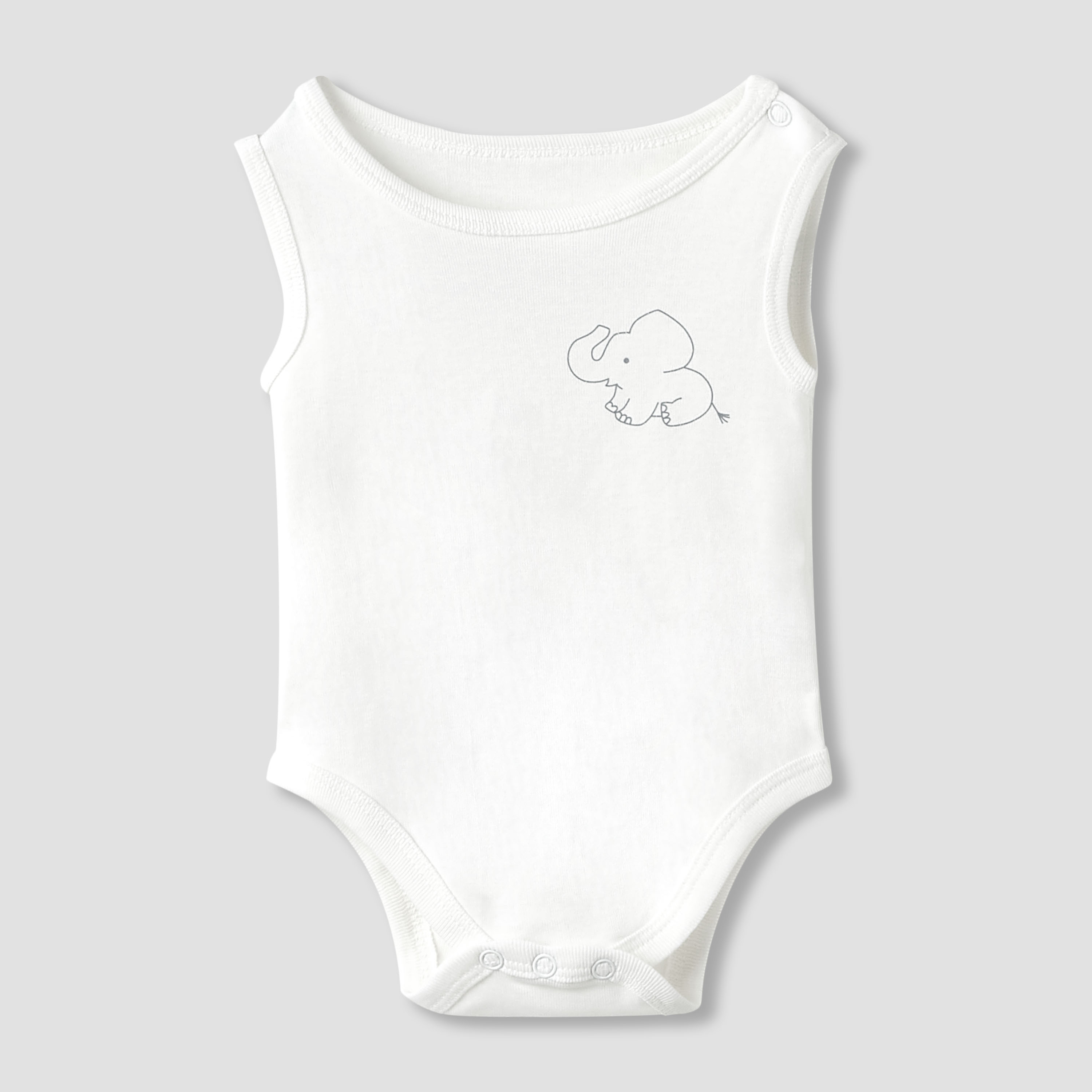 Juniors Round Neck Bodysuit with Snap Button Closure - Cotton - Sleeveless  - Set of 5-baby-boys-clothing-multipacks-image-2