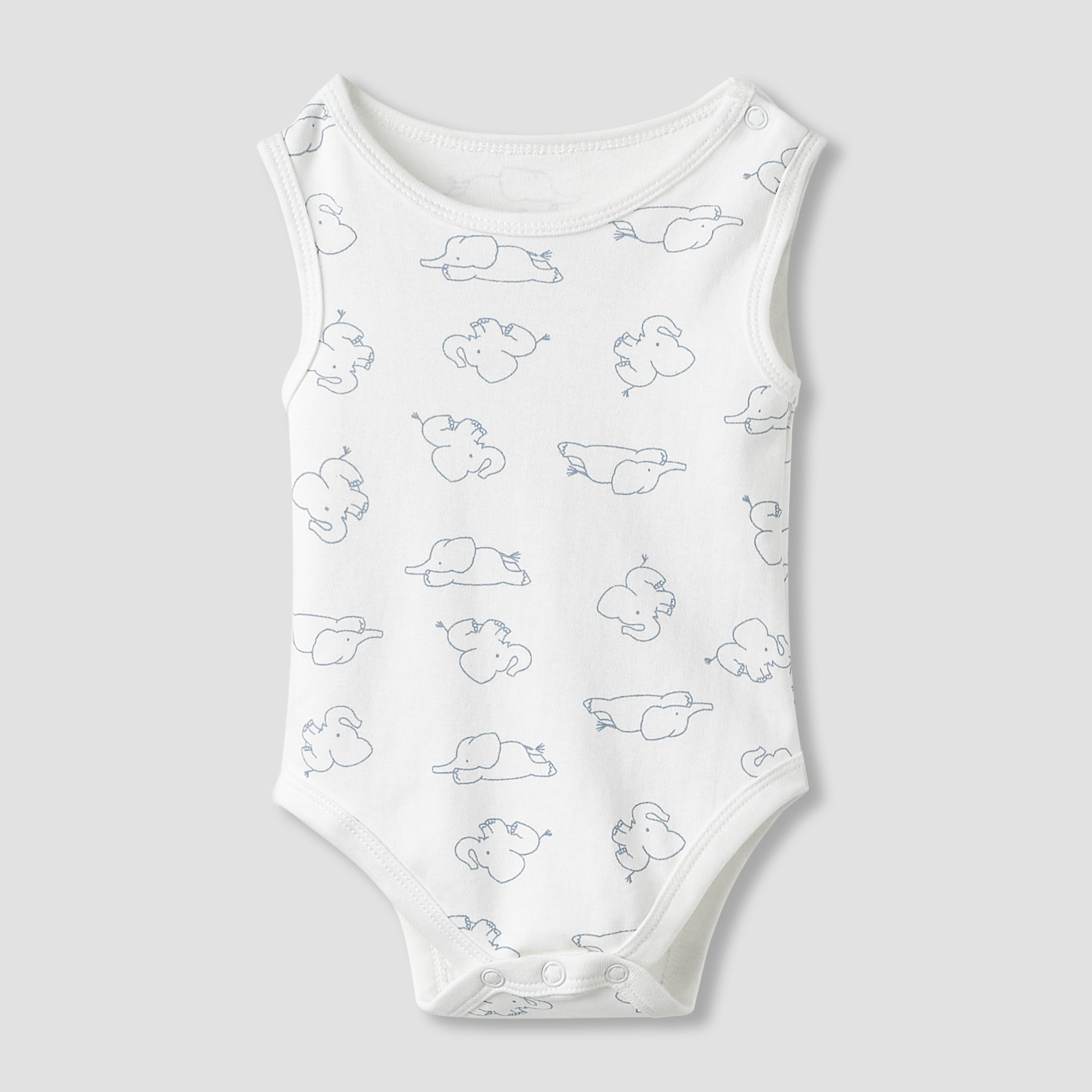 Juniors Round Neck Bodysuit with Snap Button Closure - Cotton - Sleeveless  - Set of 5-baby-boys-clothing-multipacks-image-3