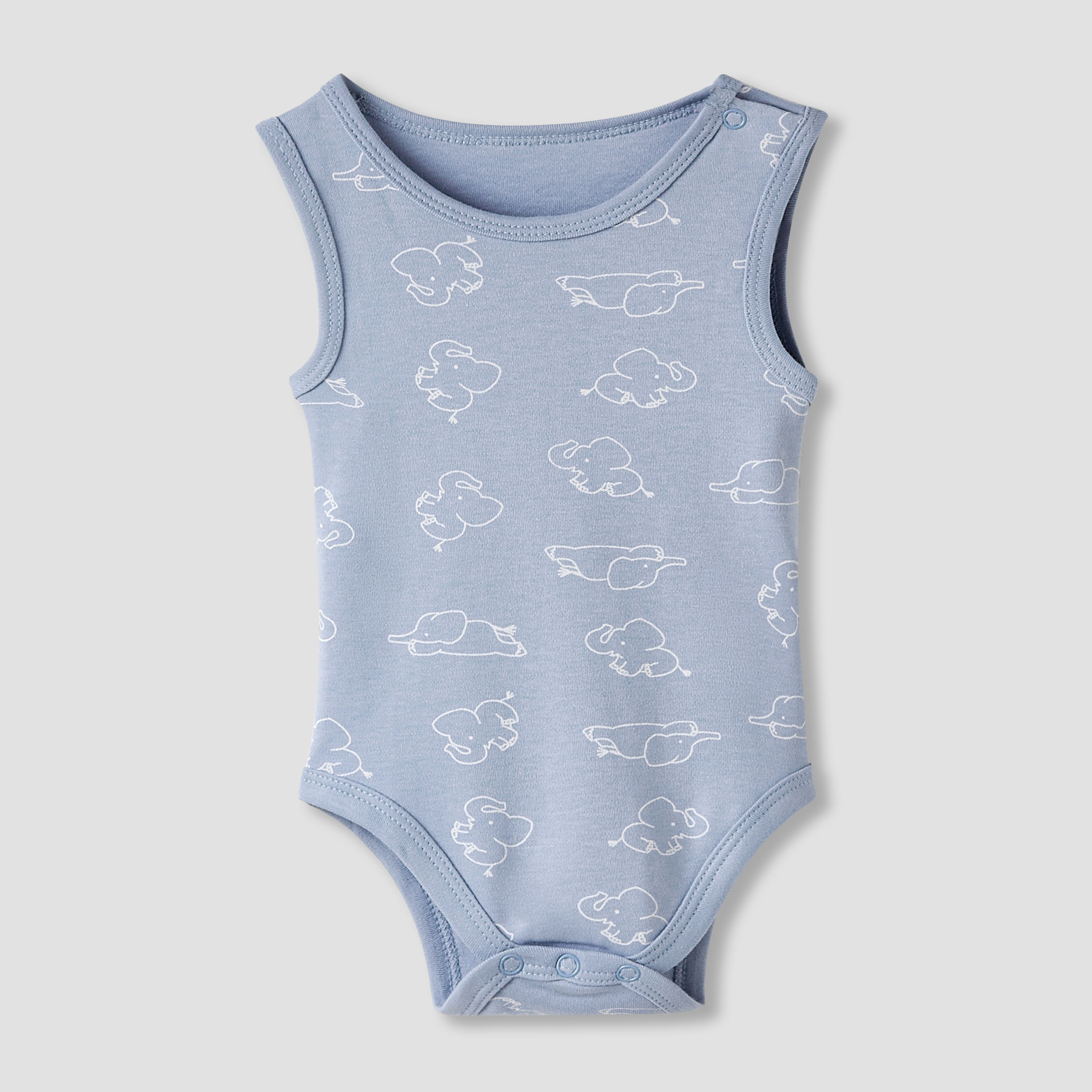 Juniors Round Neck Bodysuit with Snap Button Closure - Cotton - Sleeveless  - Set of 5-baby-boys-clothing-multipacks-image-6