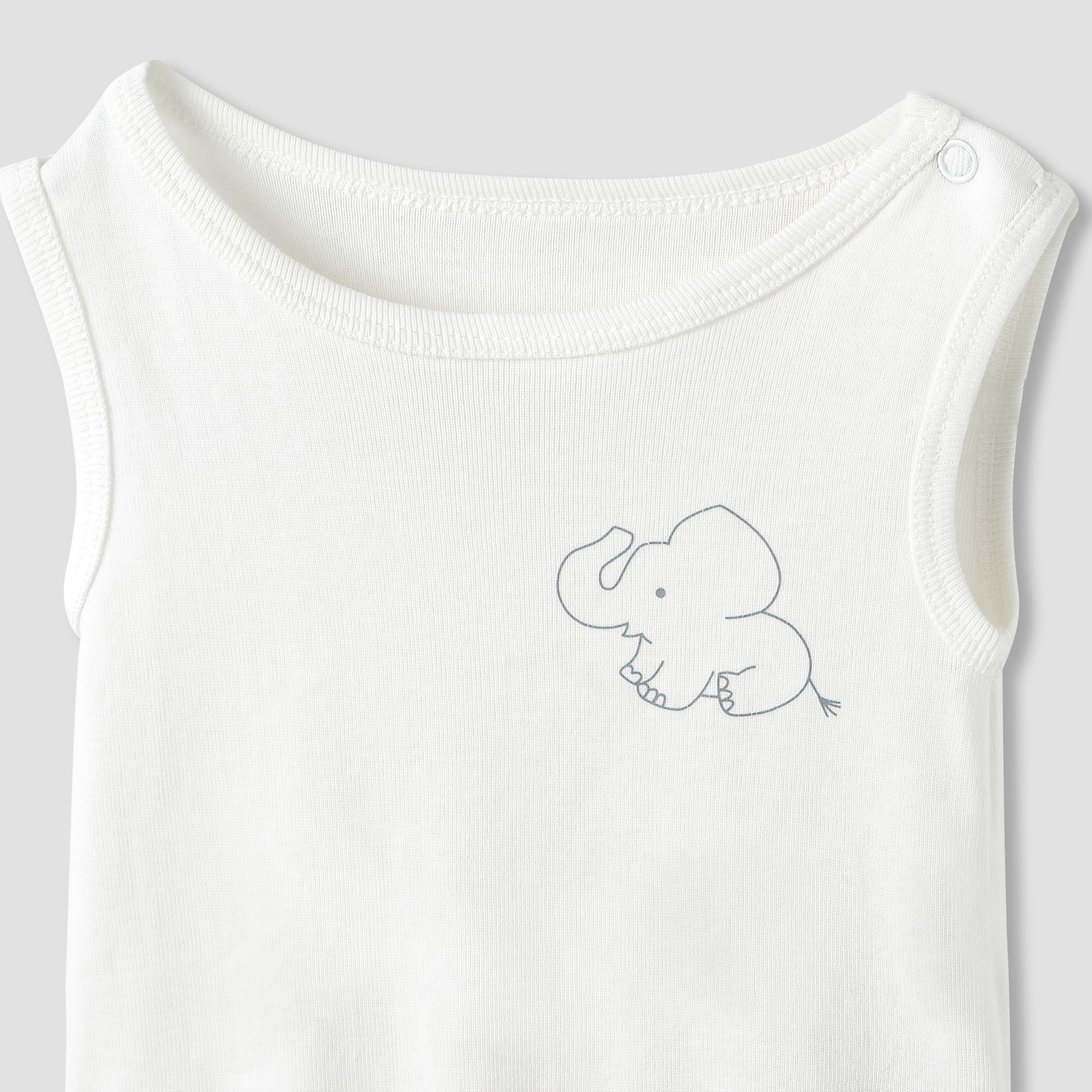 Juniors Round Neck Bodysuit with Snap Button Closure - Cotton - Sleeveless  - Set of 5-baby-boys-clothing-multipacks-image-7