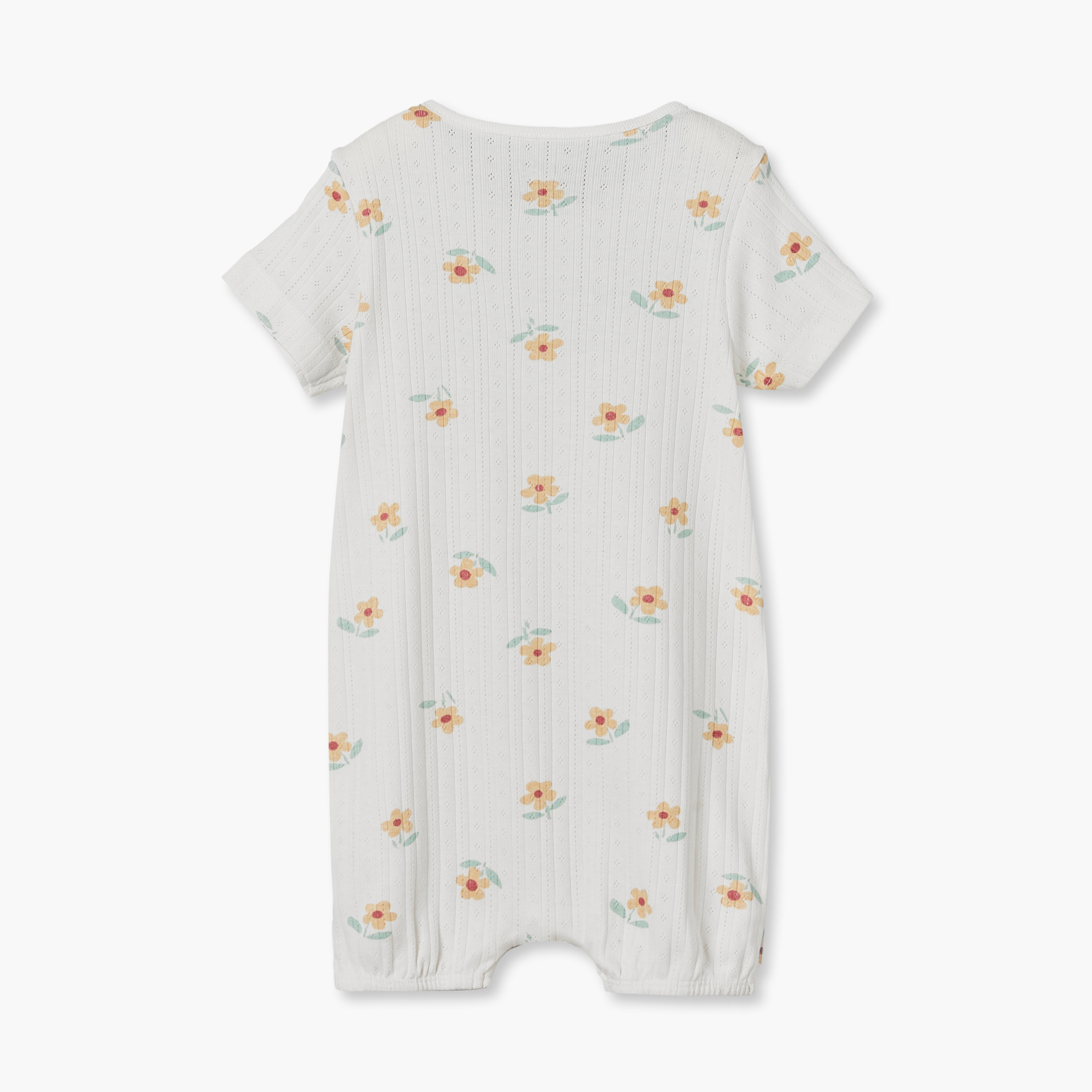 Pack of 3 Juniors Crew Neck Short Sleeves Rompers with Floral Print-baby-girls-clothing-rompers-image-6