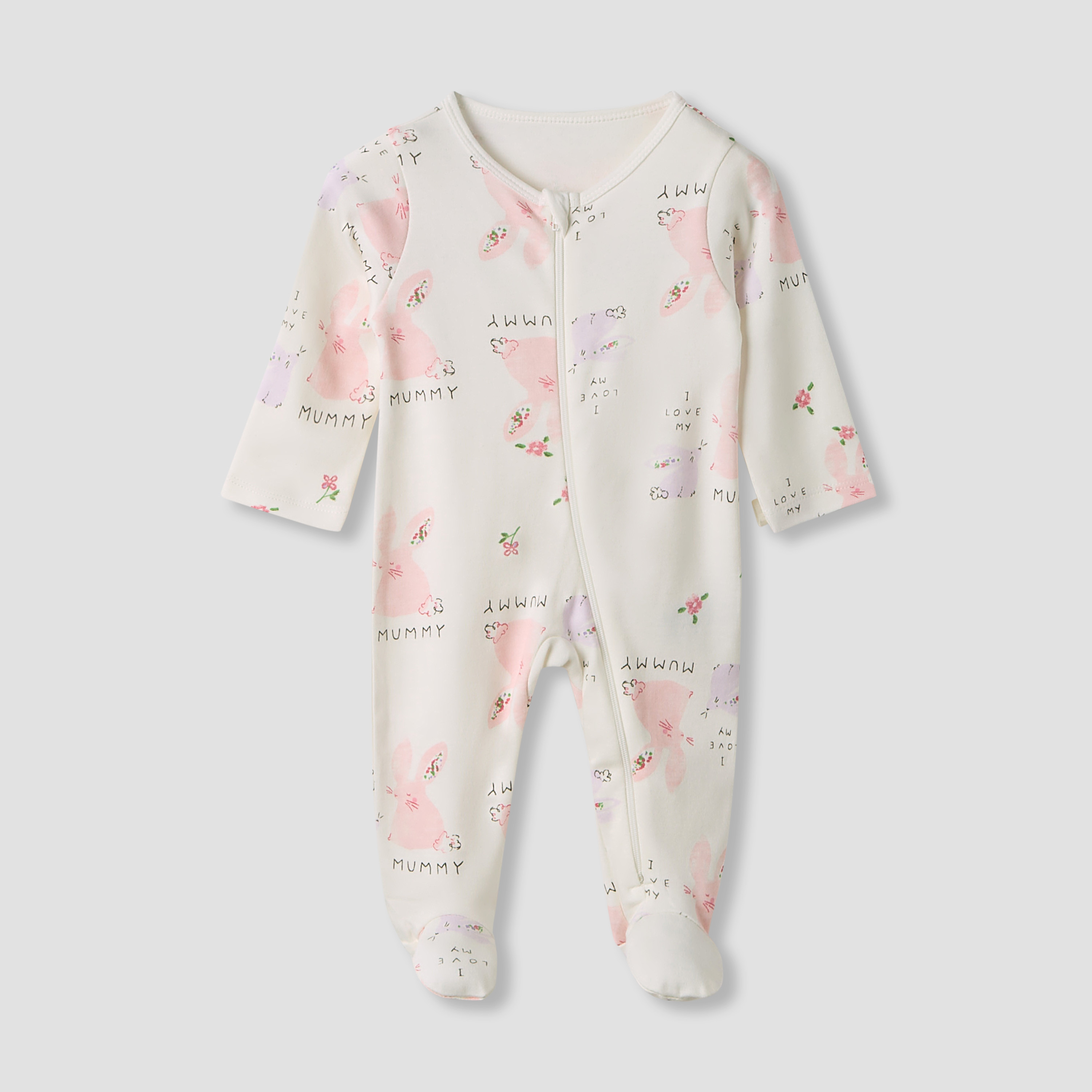 Juniors Crew Neck Sleepsuit with Animal Print - Cotton - Long Sleeves - Set of 3-baby-boys-clothing-nightwear-sleepsuits-image-2
