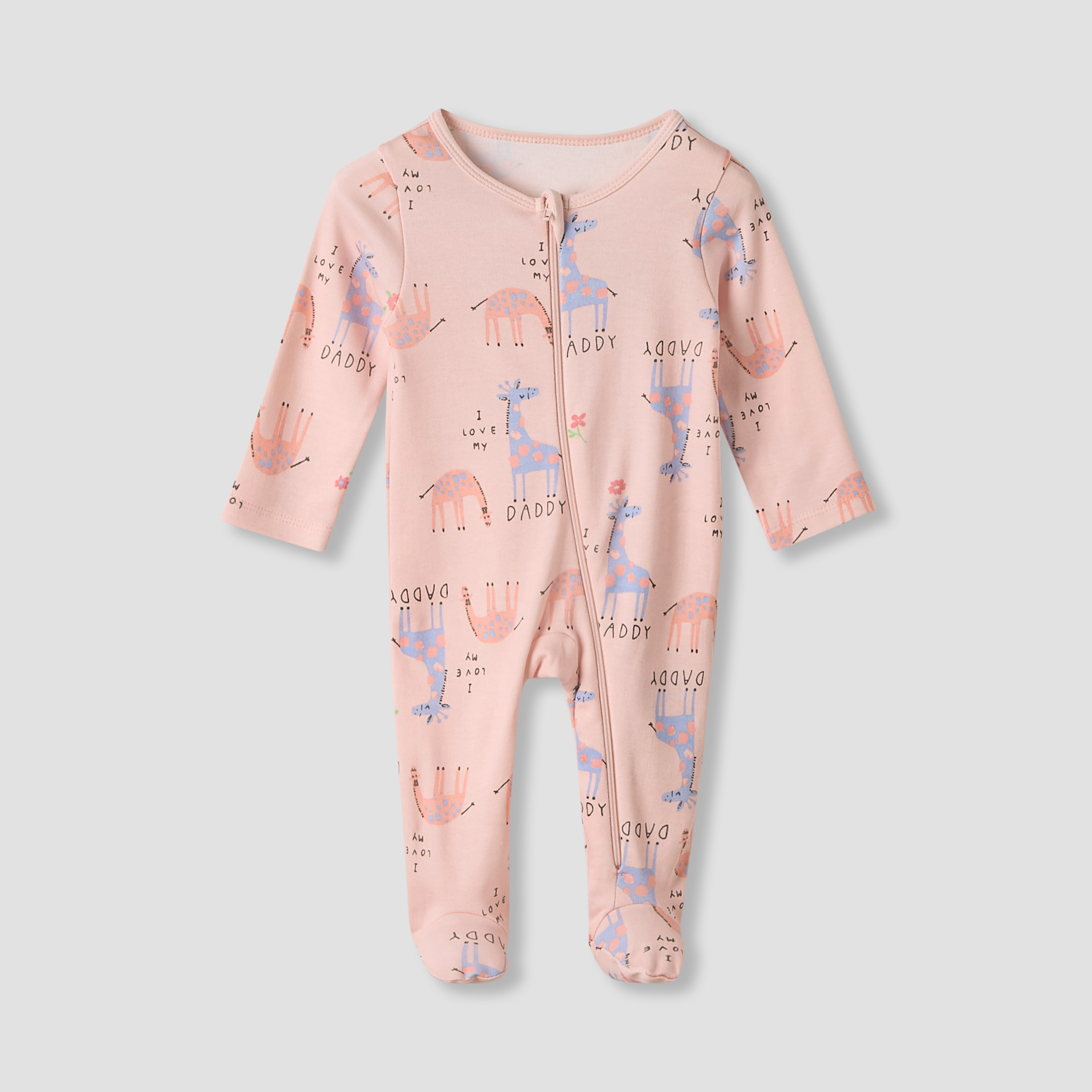 Juniors Crew Neck Sleepsuit with Animal Print - Cotton - Long Sleeves - Set of 3-baby-boys-clothing-nightwear-sleepsuits-image-3