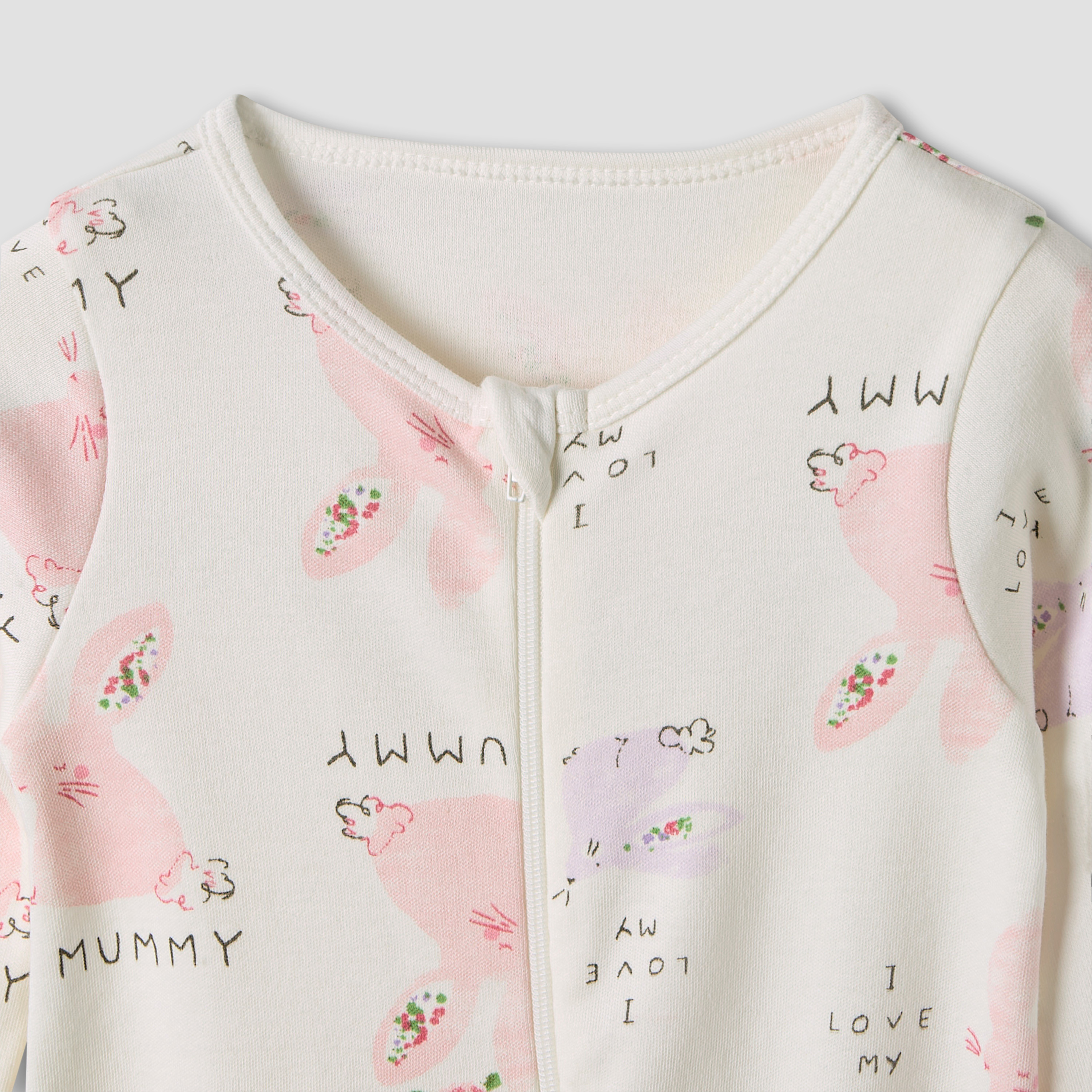 Juniors Crew Neck Sleepsuit with Animal Print - Cotton - Long Sleeves - Set of 3-baby-boys-clothing-nightwear-sleepsuits-image-5