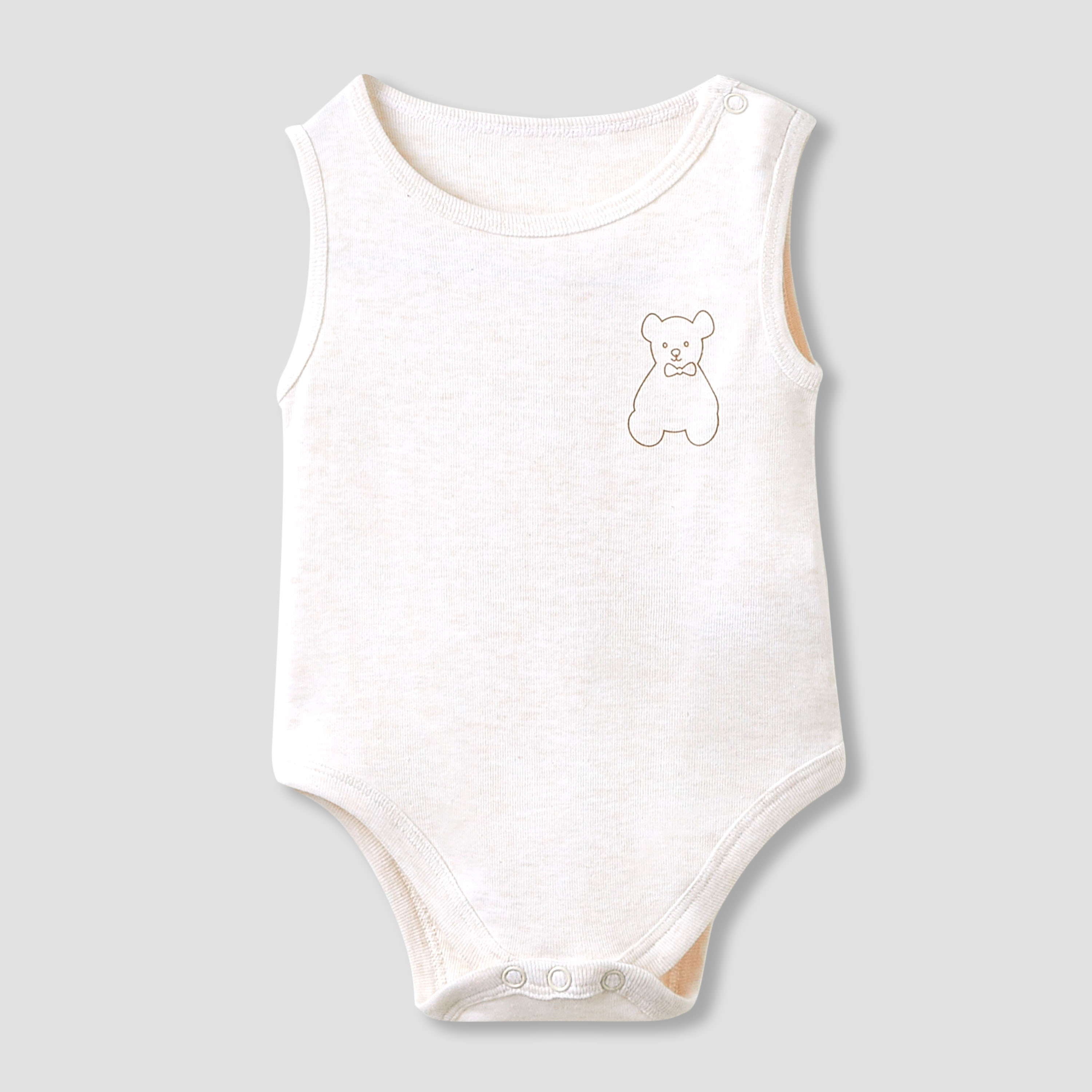Juniors Round Neck Bodysuit with Snap Button Closure - Cotton - Sleeveless  - Set of 5-baby-boys-clothing-multipacks-image-2