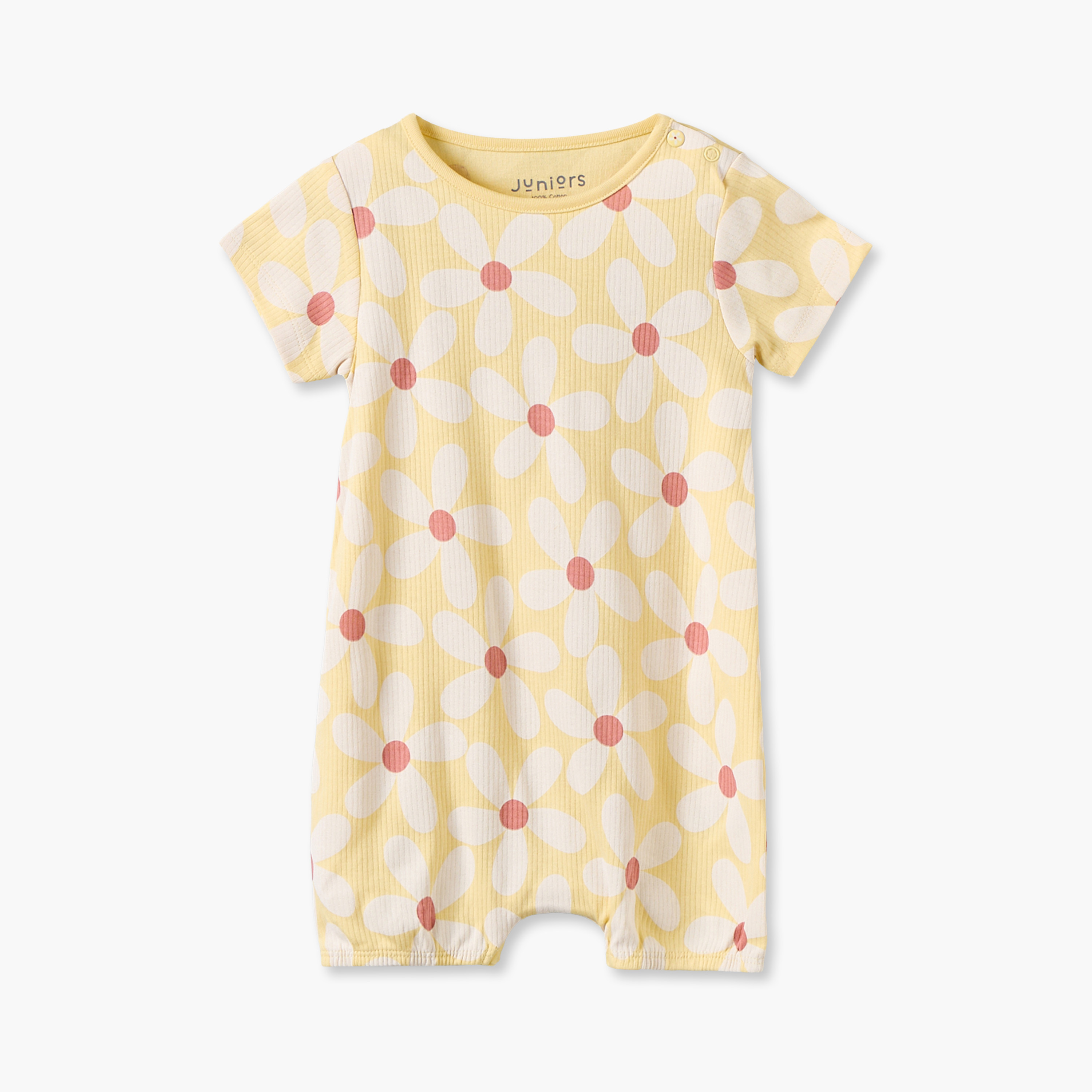 Pack of 3 Juniors Crew Neck Short Sleeves Romper with Assorted Print-baby-girls-clothing-rompers-image-3