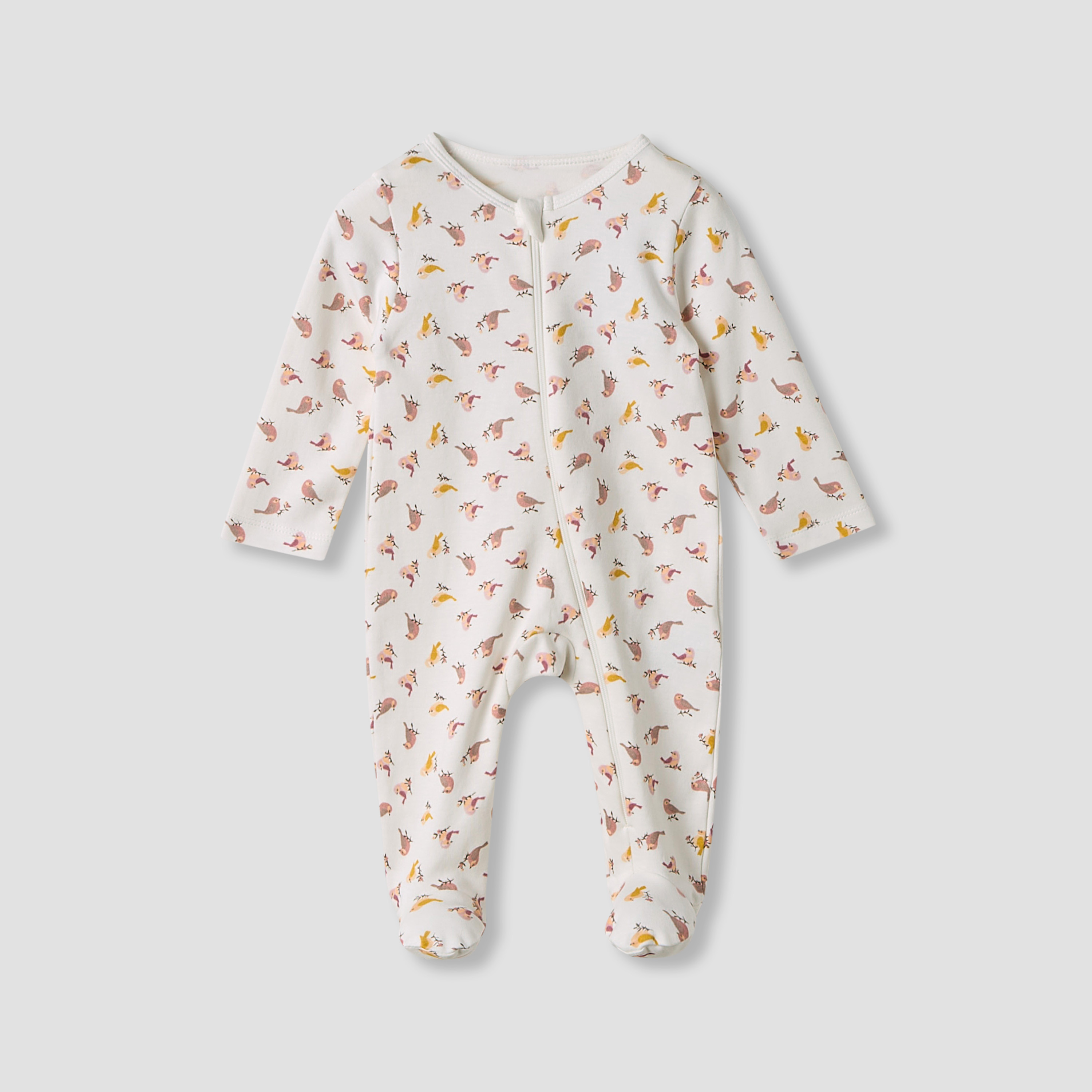 بدلة نوم قطن برقبة ضيقة وأكمام طويلة وطبعات من جونيورز - مجموعة من 5 قطع-baby-girls-clothing-nightwear-sleepsuits-image-6