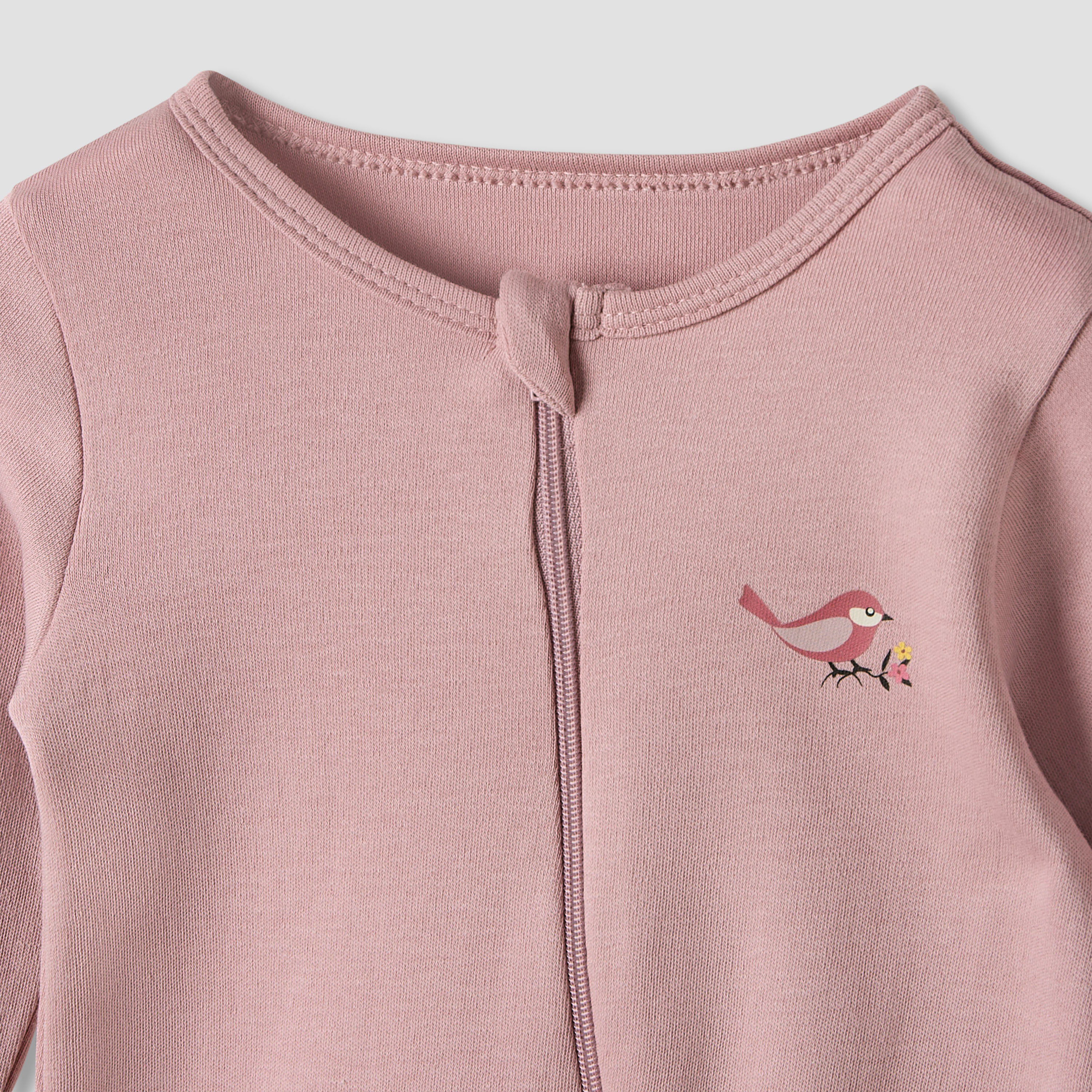 بدلة نوم قطن برقبة ضيقة وأكمام طويلة وطبعات من جونيورز - مجموعة من 5 قطع-baby-girls-clothing-nightwear-sleepsuits-image-7