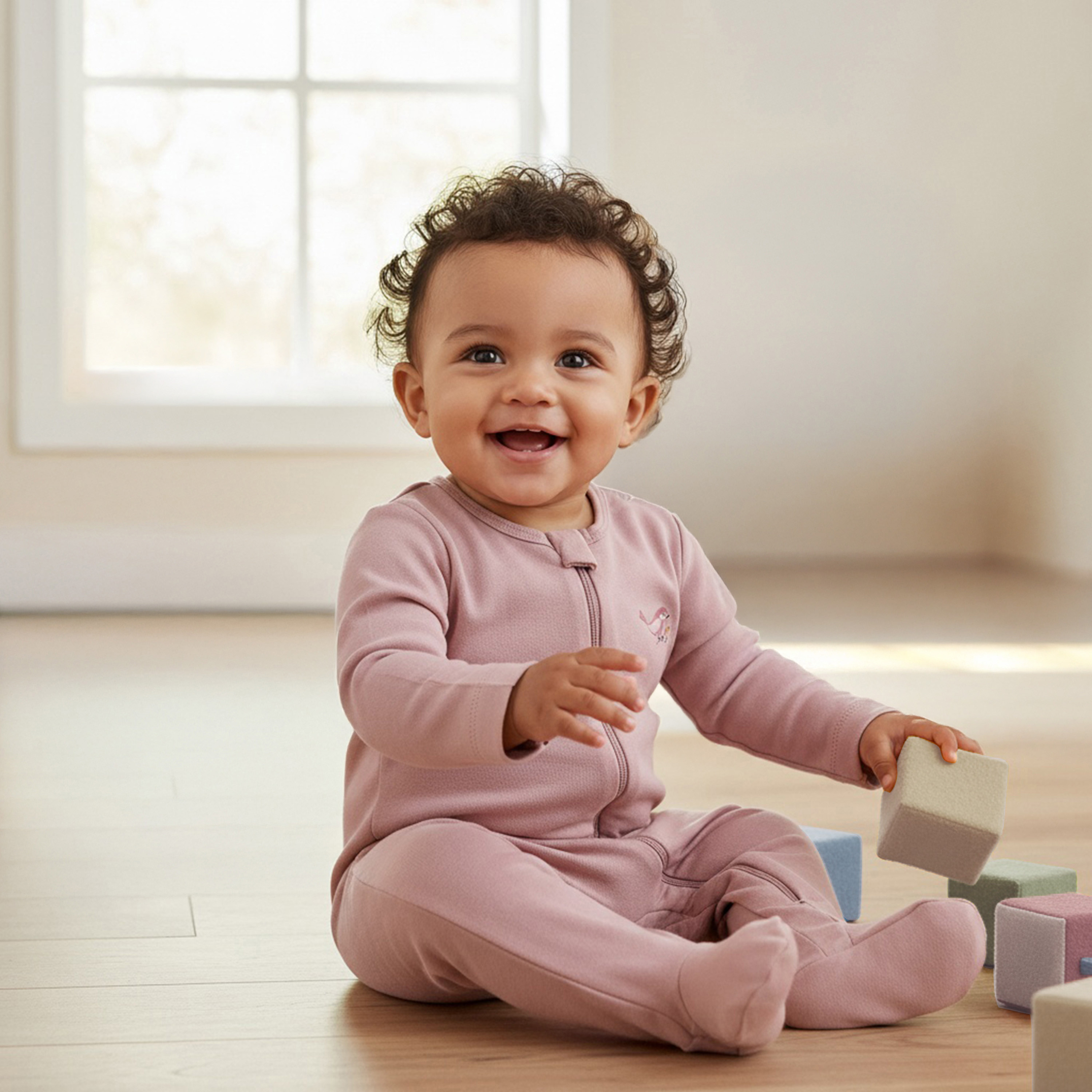 بدلة نوم قطن برقبة ضيقة وأكمام طويلة وطبعات من جونيورز - مجموعة من 5 قطع-baby-girls-clothing-nightwear-sleepsuits-image-9
