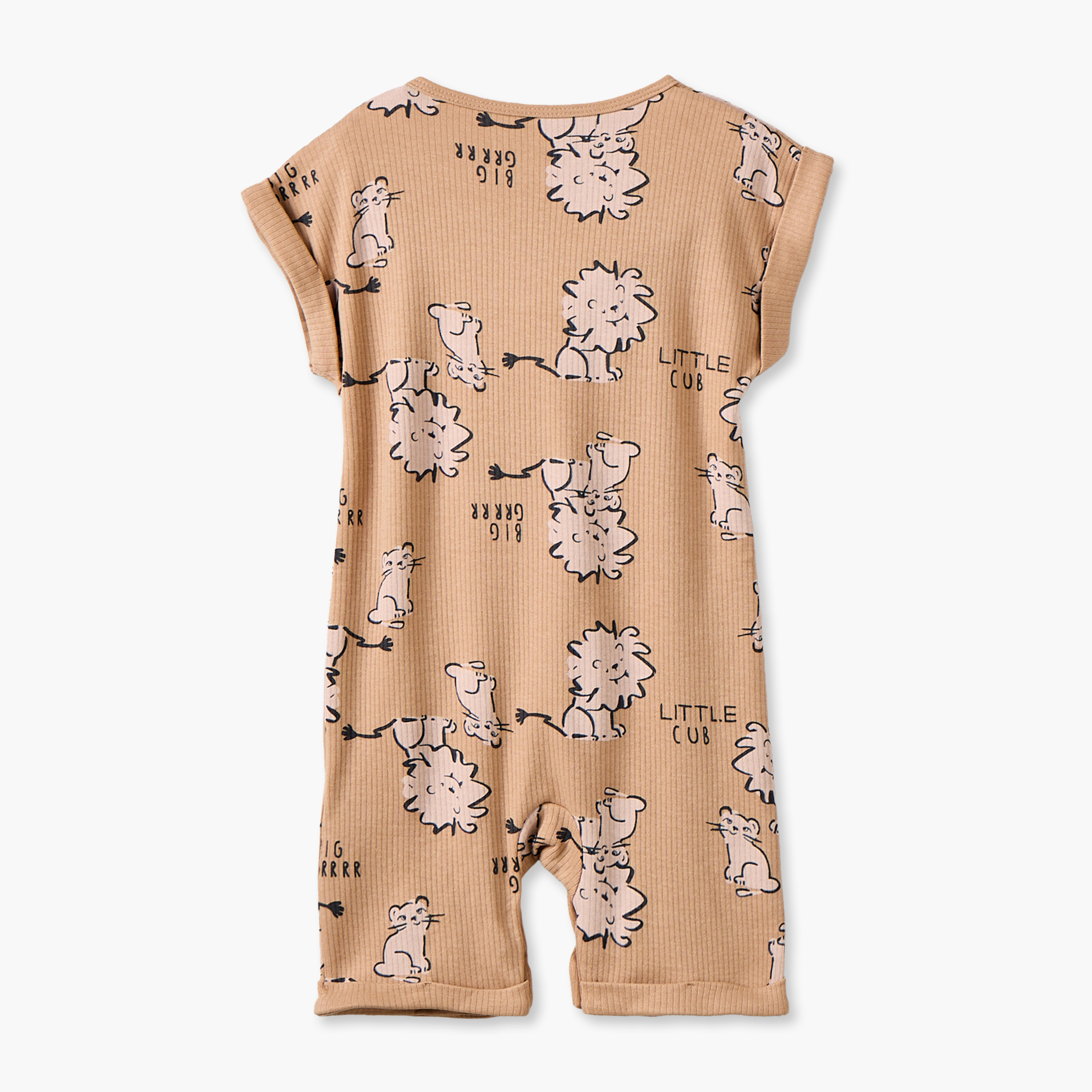 طقم رومبر بياقة مستديرة وأكمام قصيرة بطبعة سفاري من جونيورز - 3 قطع-baby-boys-clothing-rompers-image-5