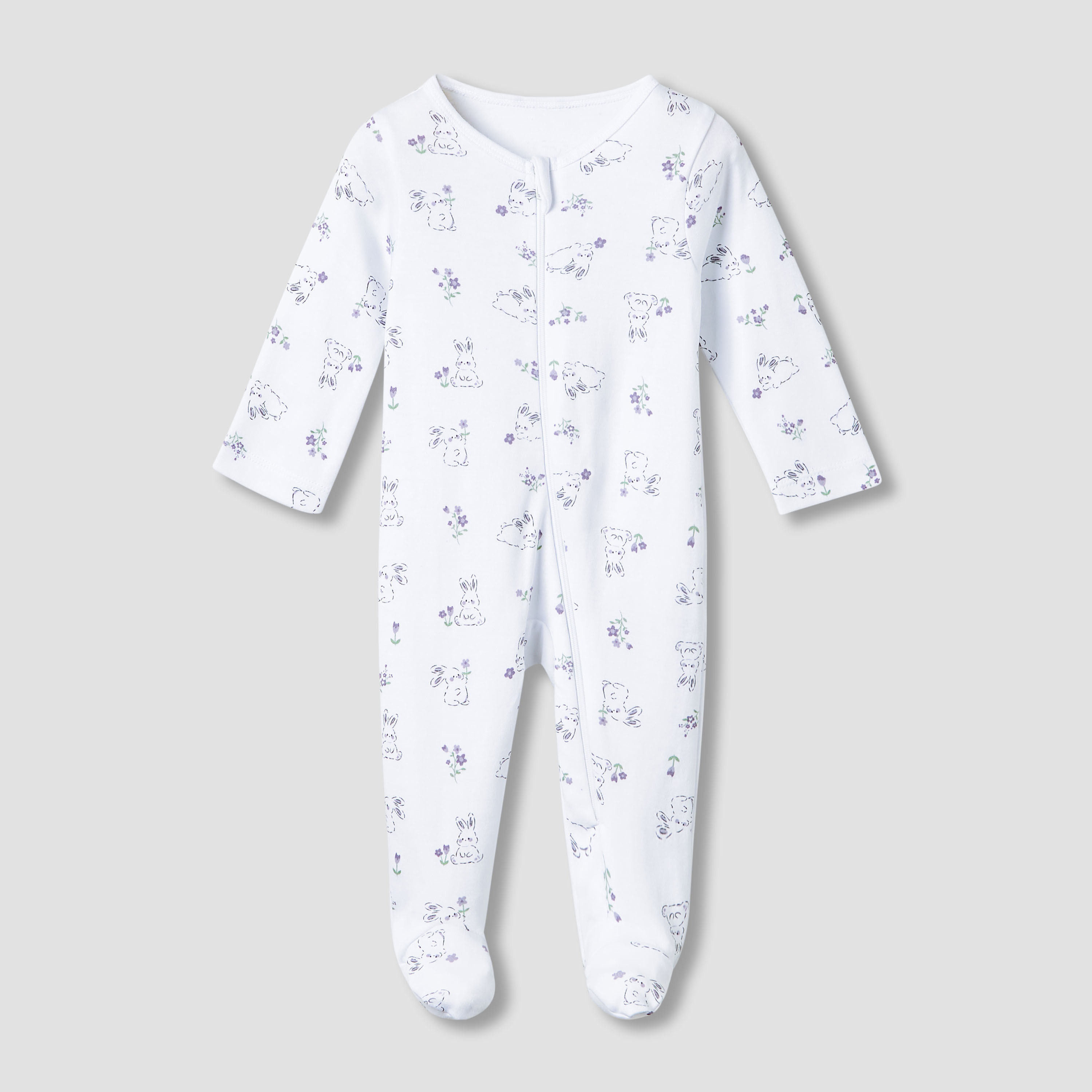 Juniors Cotton Round Neck Long Sleeves Sleepsuit with Fun Print, Set of 5-baby-girls-clothing-nightwear-sleepsuits-image-3