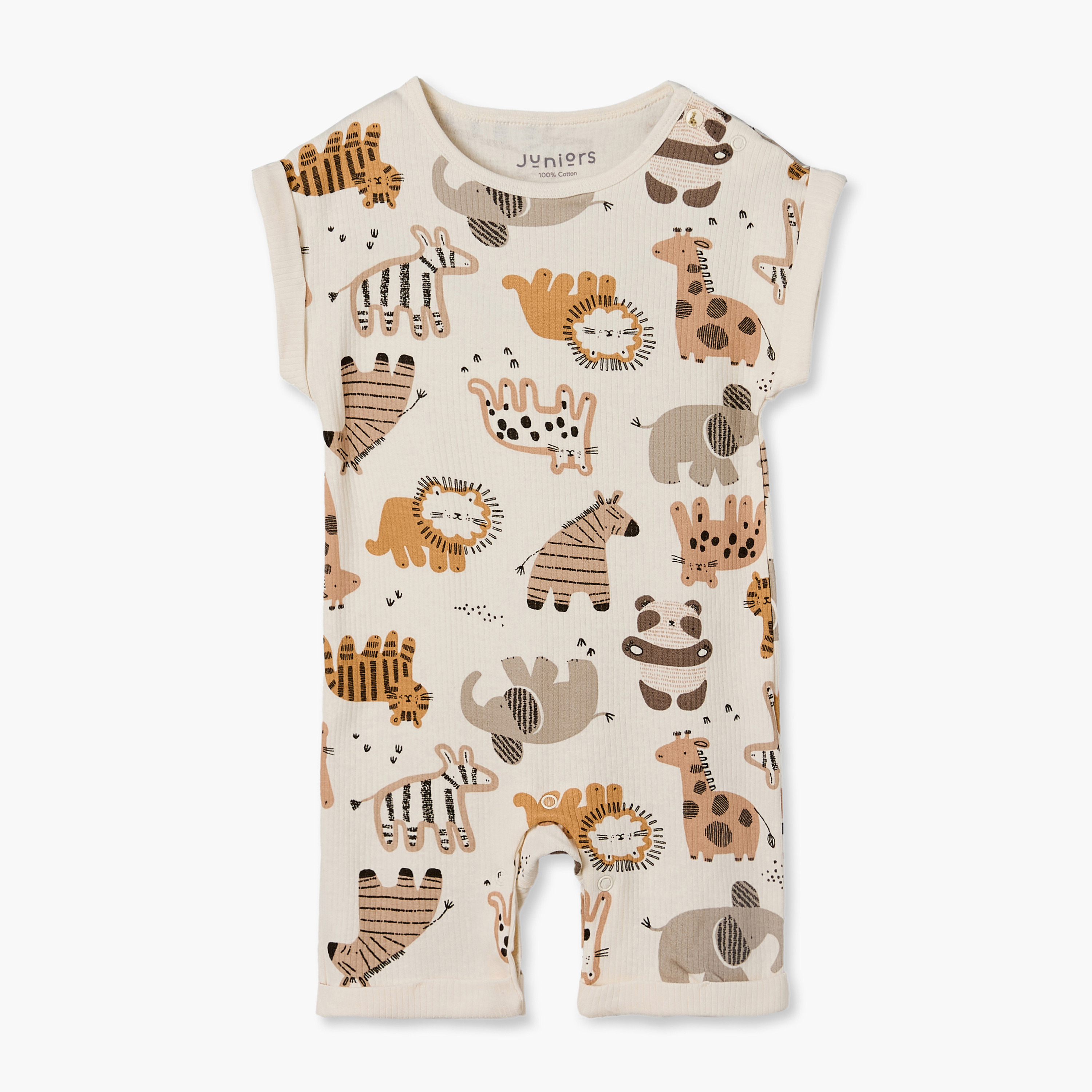 Pack of 3 Juniors Crew Neck Short Sleeves Romper with Assorted Print-baby-boys-clothing-rompers-image-2