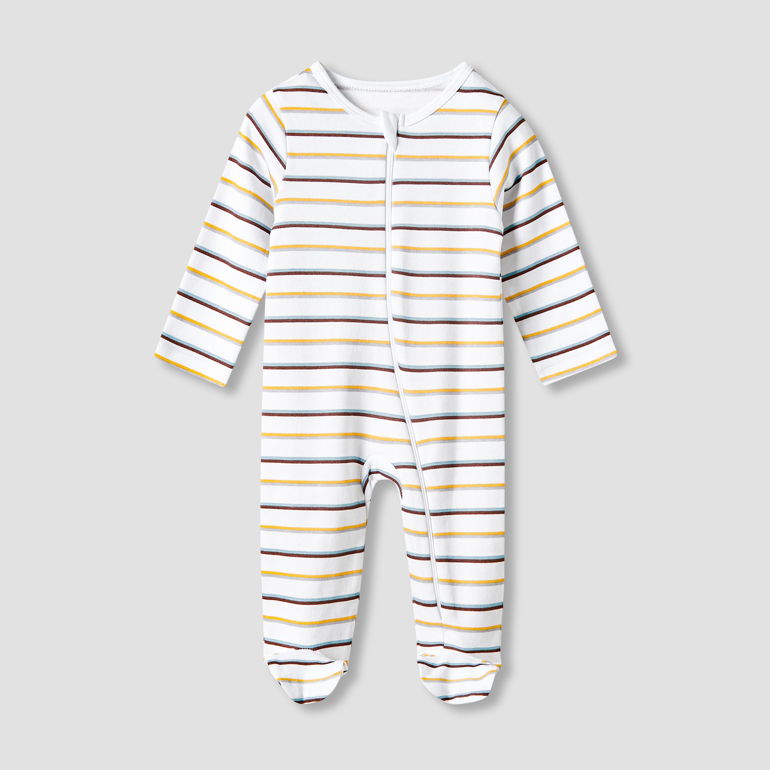 Juniors Round Neck Sleepsuit with Closed Feet - Cotton - Long Sleeves - Set of 5-baby-girls-clothing-nightwear-sleepsuits-image-3
