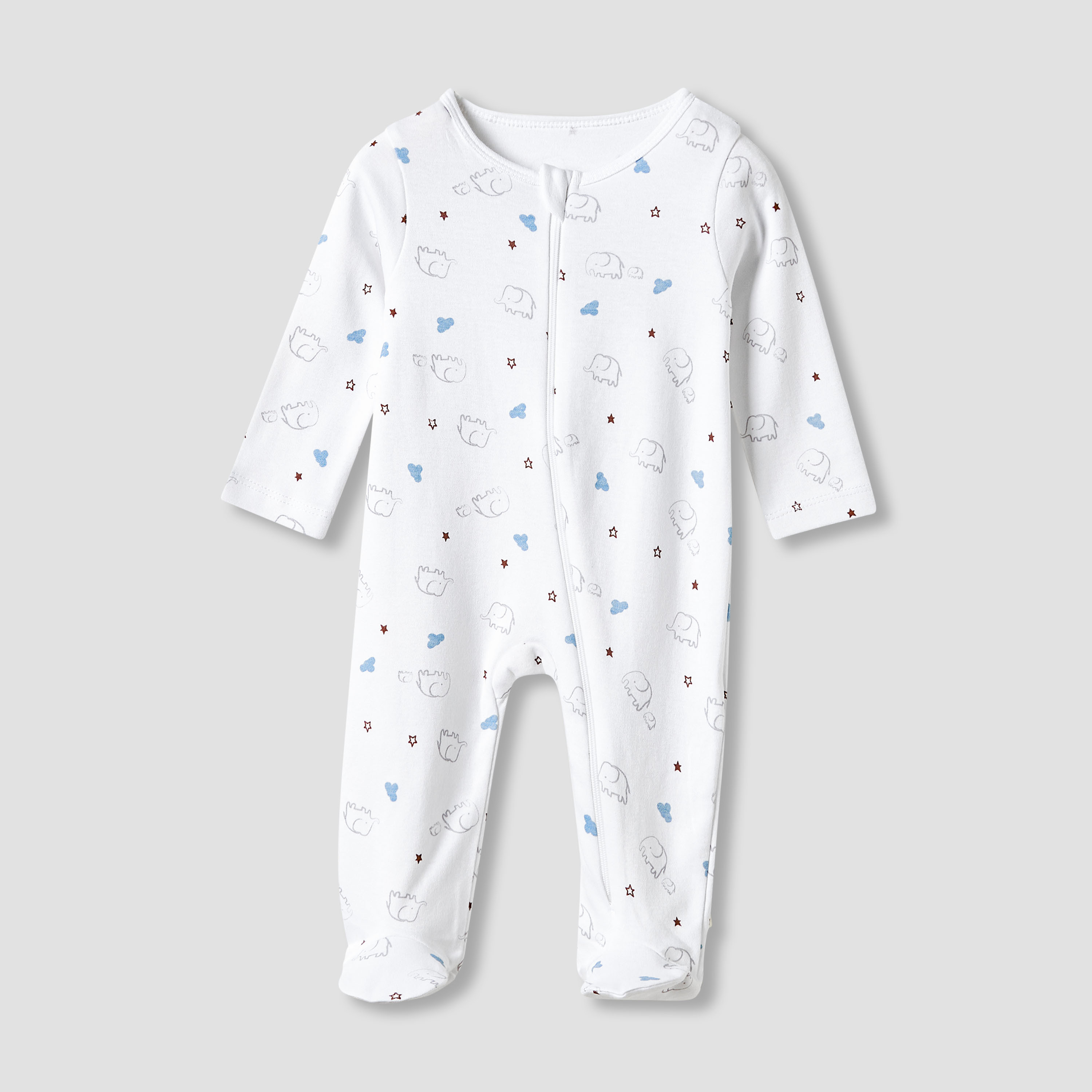 Juniors Round Neck Sleepsuit with Closed Feet - Cotton - Long Sleeves - Set of 5-baby-girls-clothing-nightwear-sleepsuits-image-6