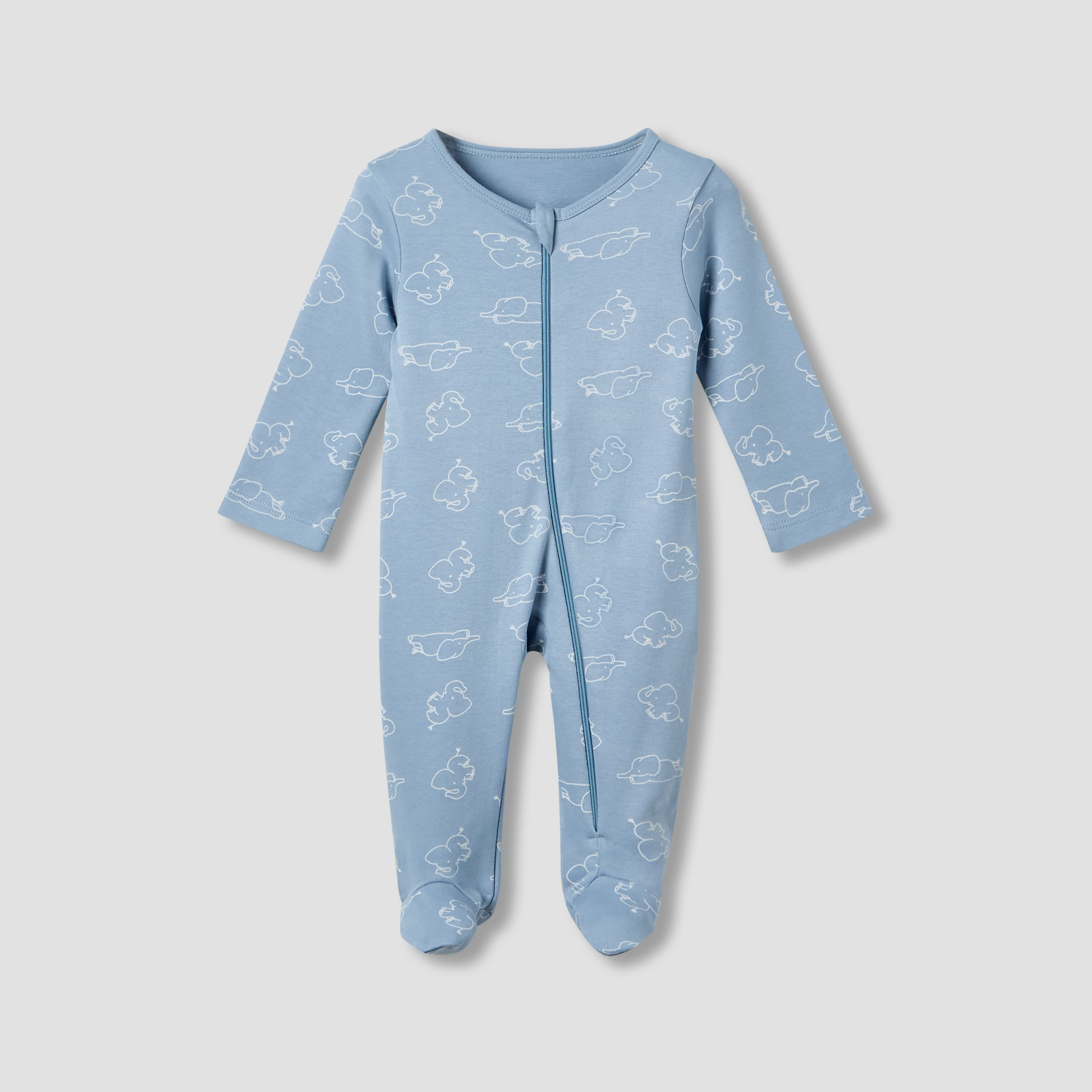 Juniors Cotton Round Long Sleeves Sleepsuit with Fun Print, Set of 5-baby-boys-clothing-nightwear-sleepsuits-image-2