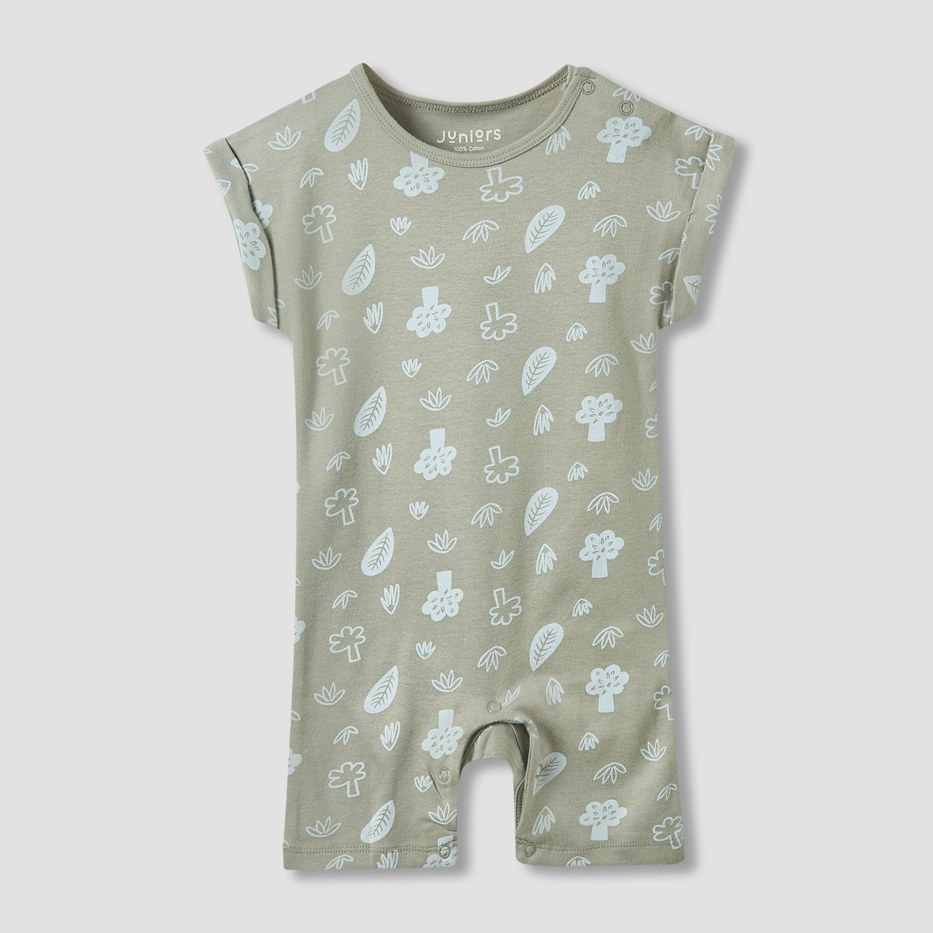 أفرولات قطن بطبعات ديناصور وياقة ضيقة وأكمام قصيرة من جونيورز - طقم 3 قطع-baby-boys-clothing-rompers-image-5