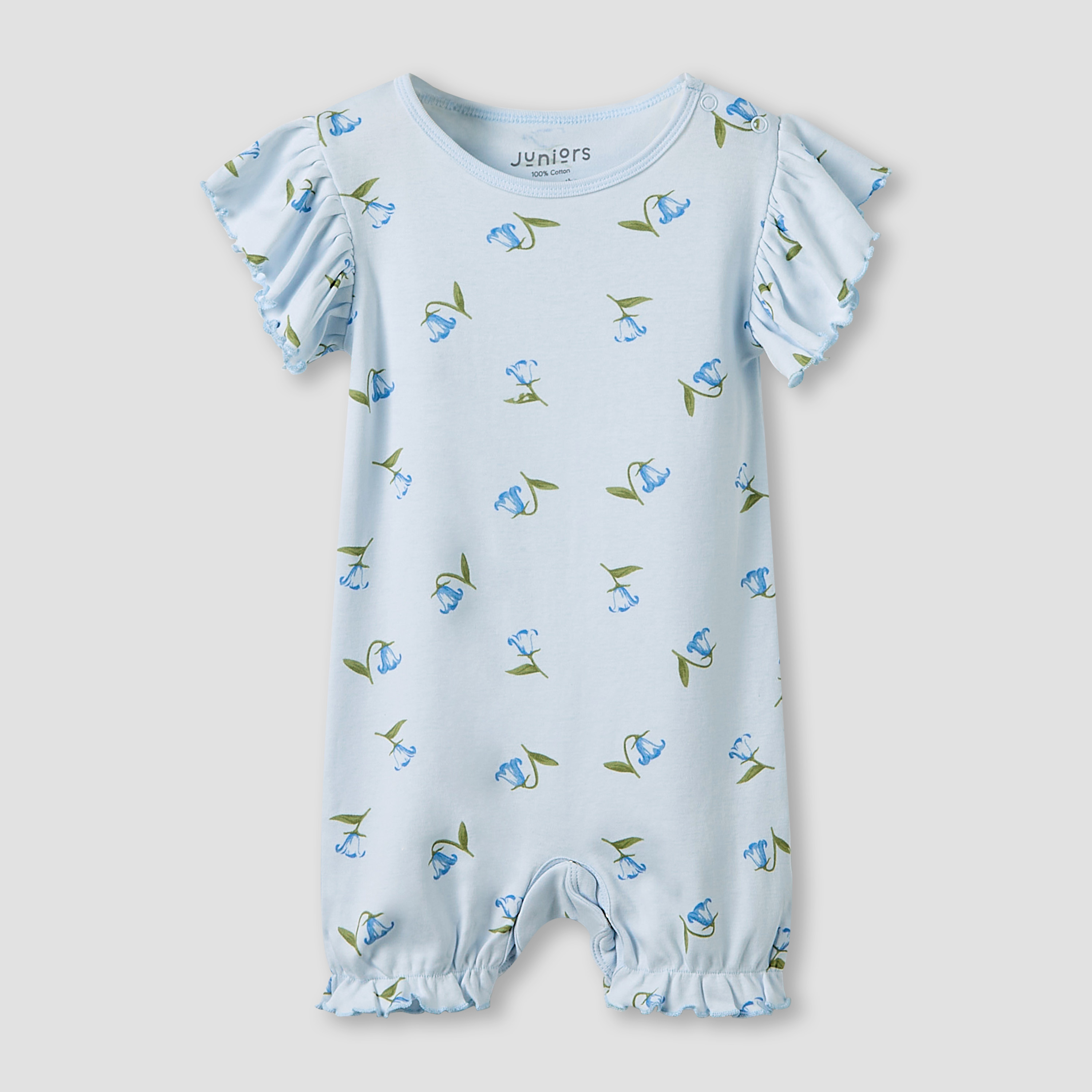 Juniors Crew Neck Romper with Print - Cotton - Short Sleeves - Set of 3-baby-girls-clothing-rompers-image-4
